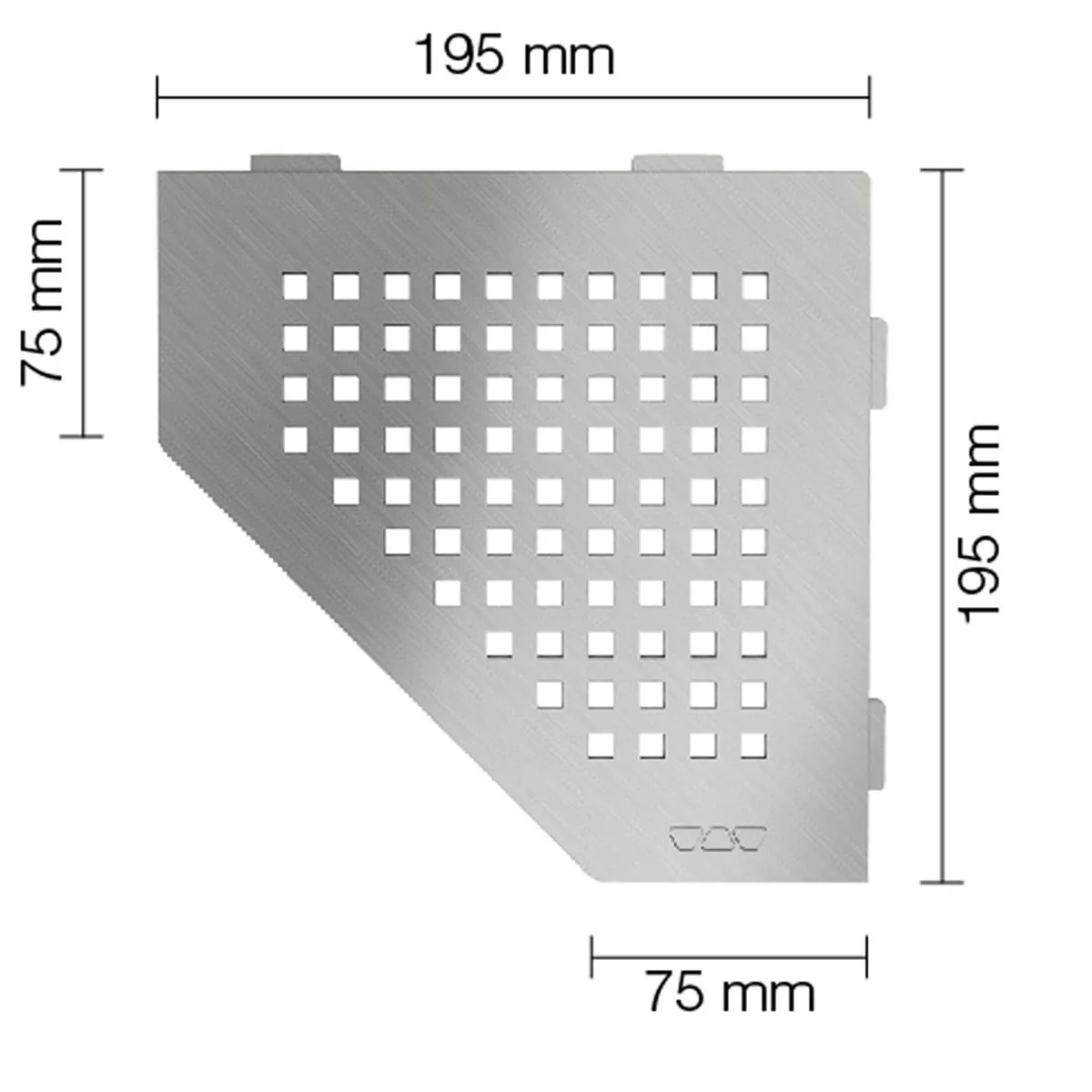 Wandablage Duschablage Schlüter 5eck 19,5x19,5cm Square Silber