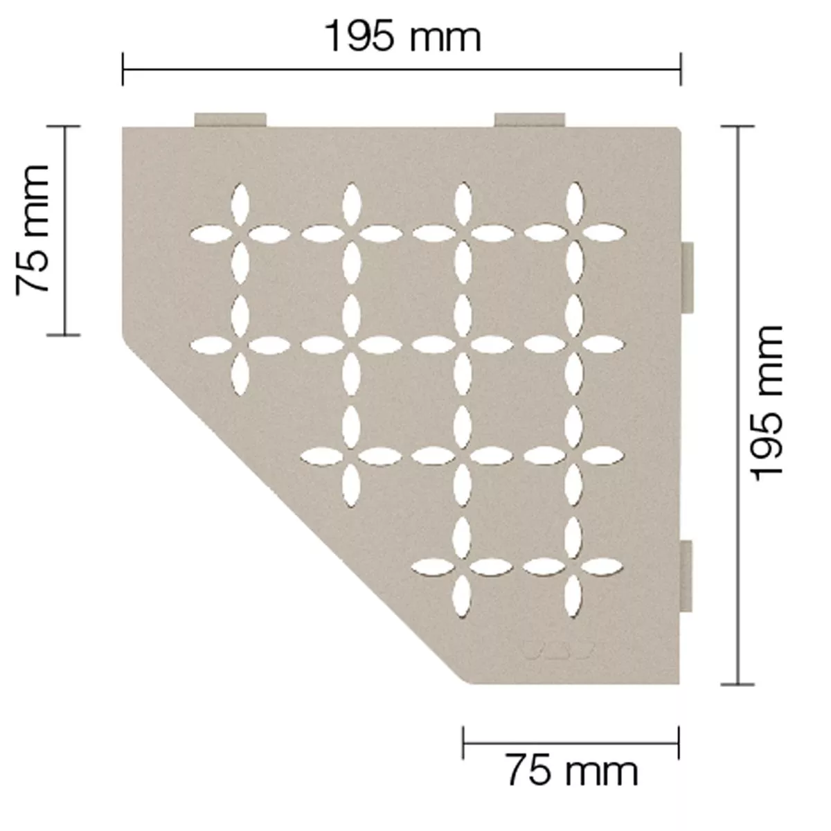 Wandablage Duschablage Schlüter 5eck 19,5x19,5cm Floral Cream