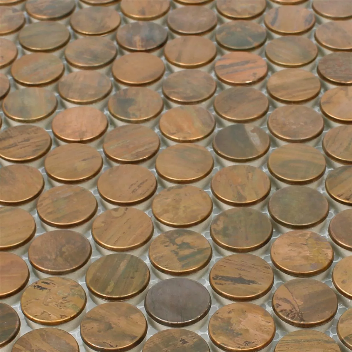 Muster von Metall Kupfer Mosaikfliesen Myron Knopf