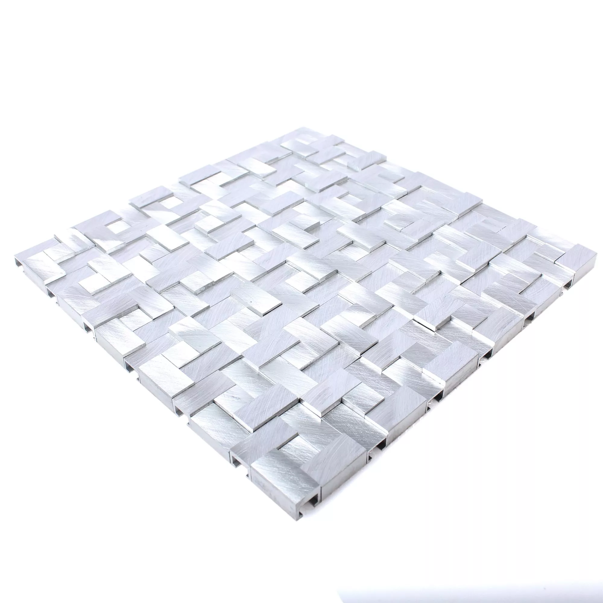 Mosaikfliesen Aluminium Metall Elvis 3D Silber