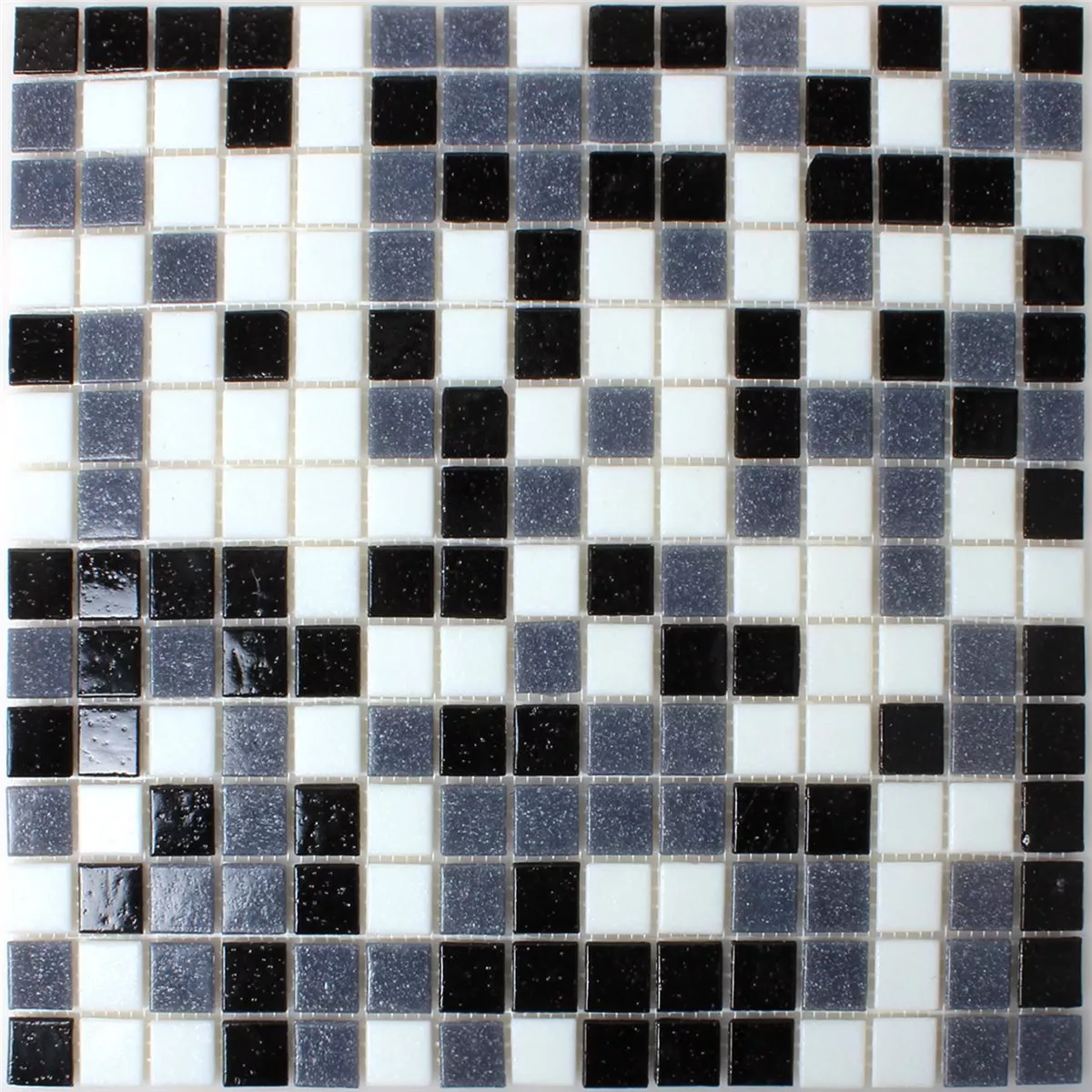 Mosaikfliesen Glas Weiss Grau Schwarz Mix