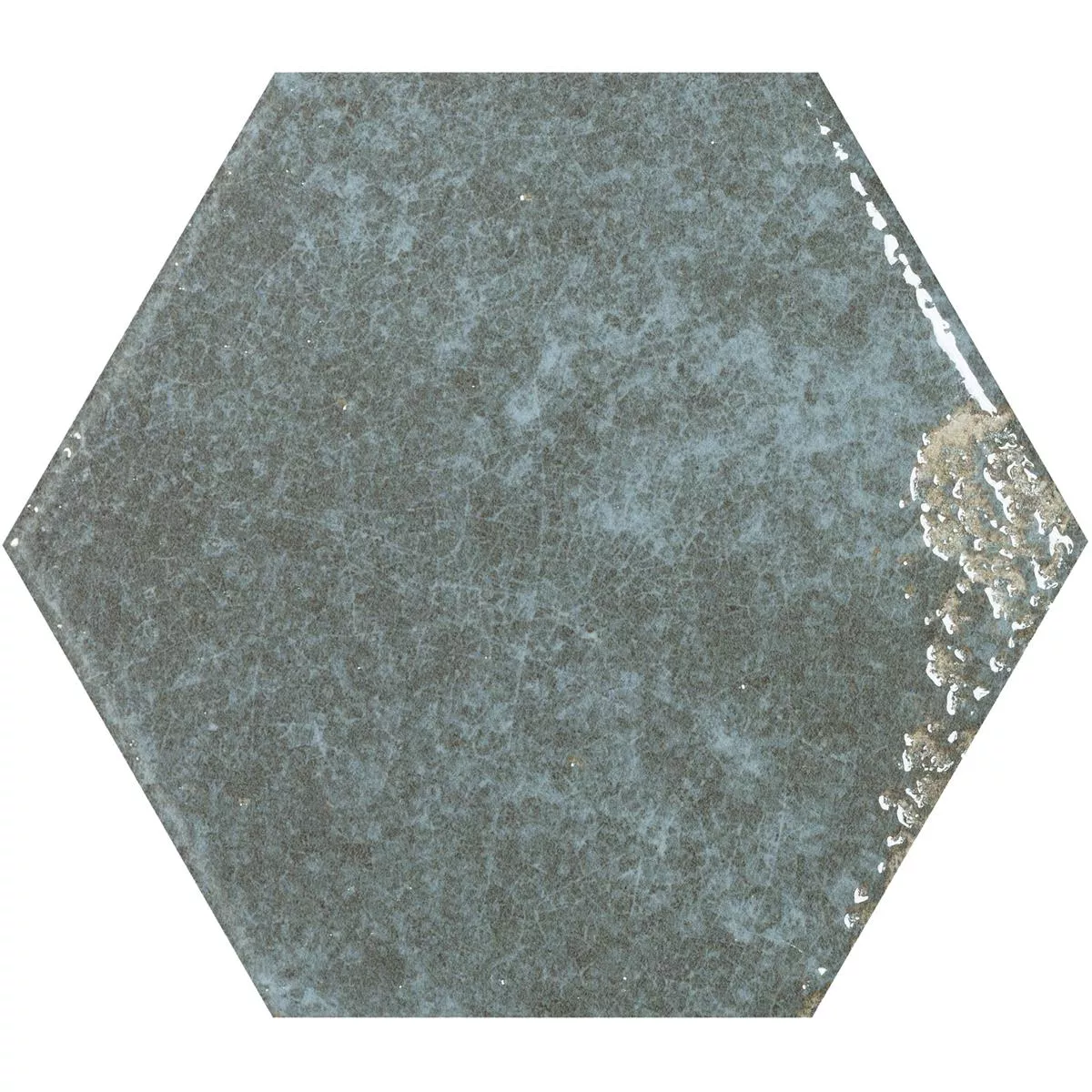 Wandfliesen Lara Glänzend Gewellt 13x15cm Hexagon Grau