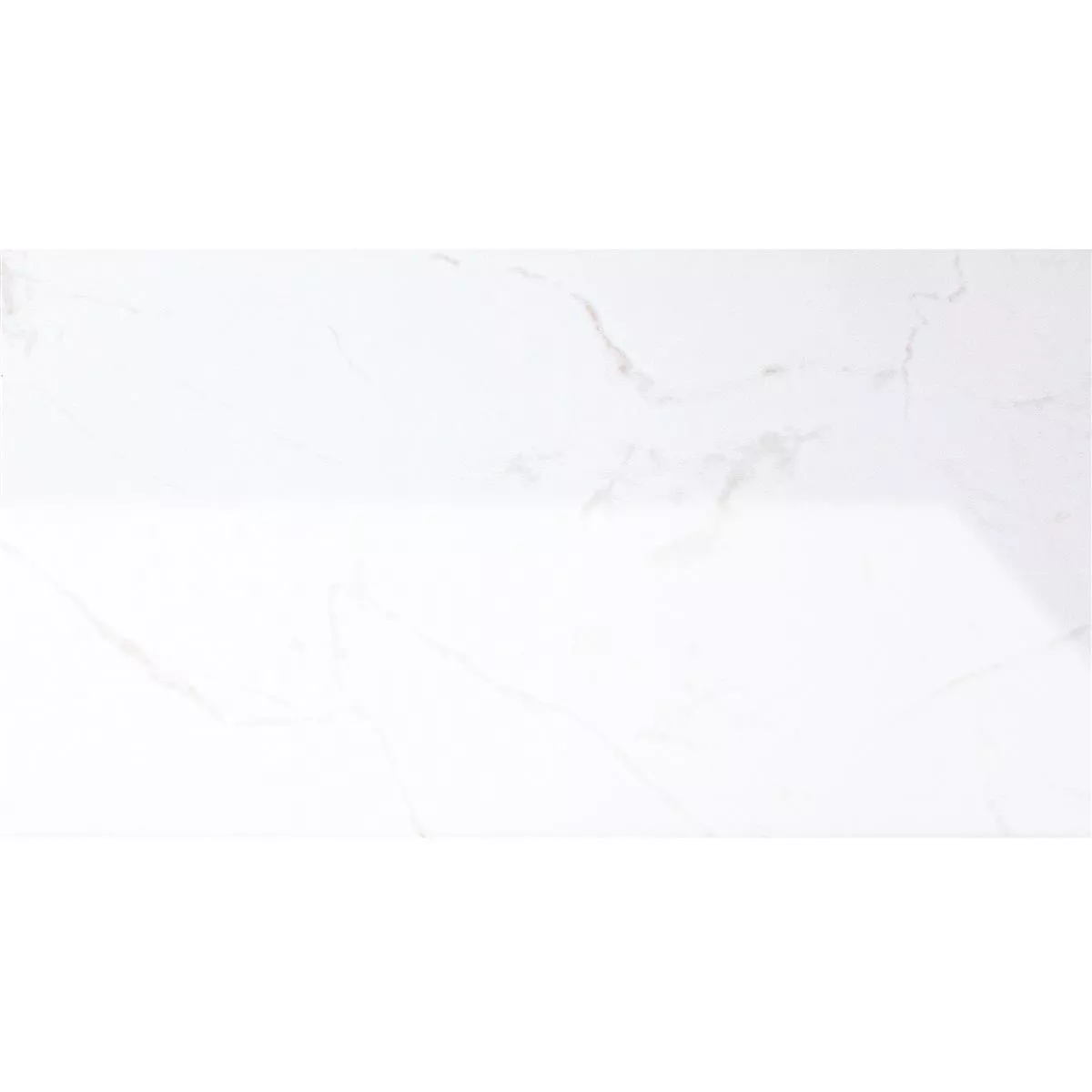 Muster von Wandfliesen Bradfort Marmoroptik Weiß Rektifiziert Glänzend 30x60cm