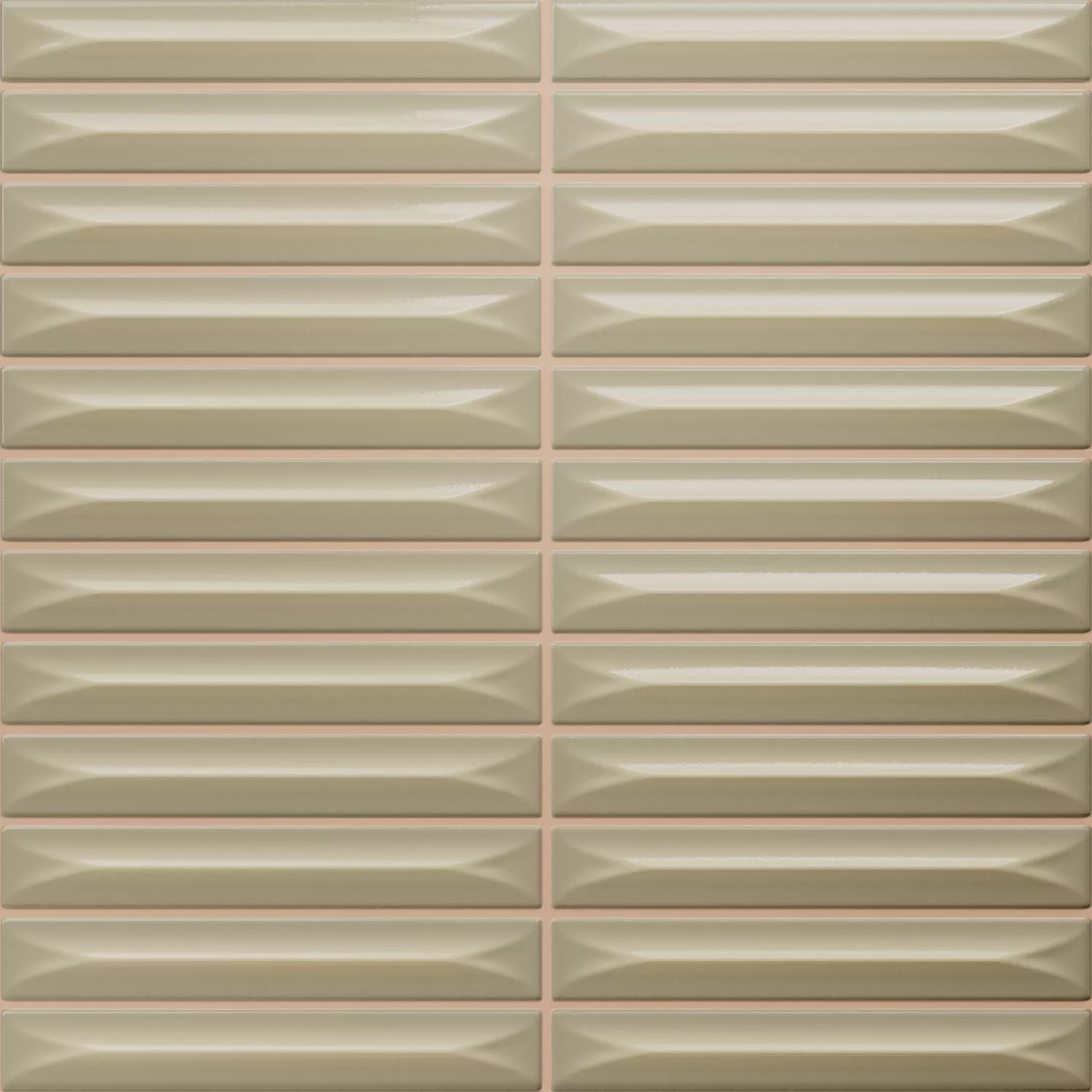 Bevel Oliv Glänzend Stäbchen 20x20 cm