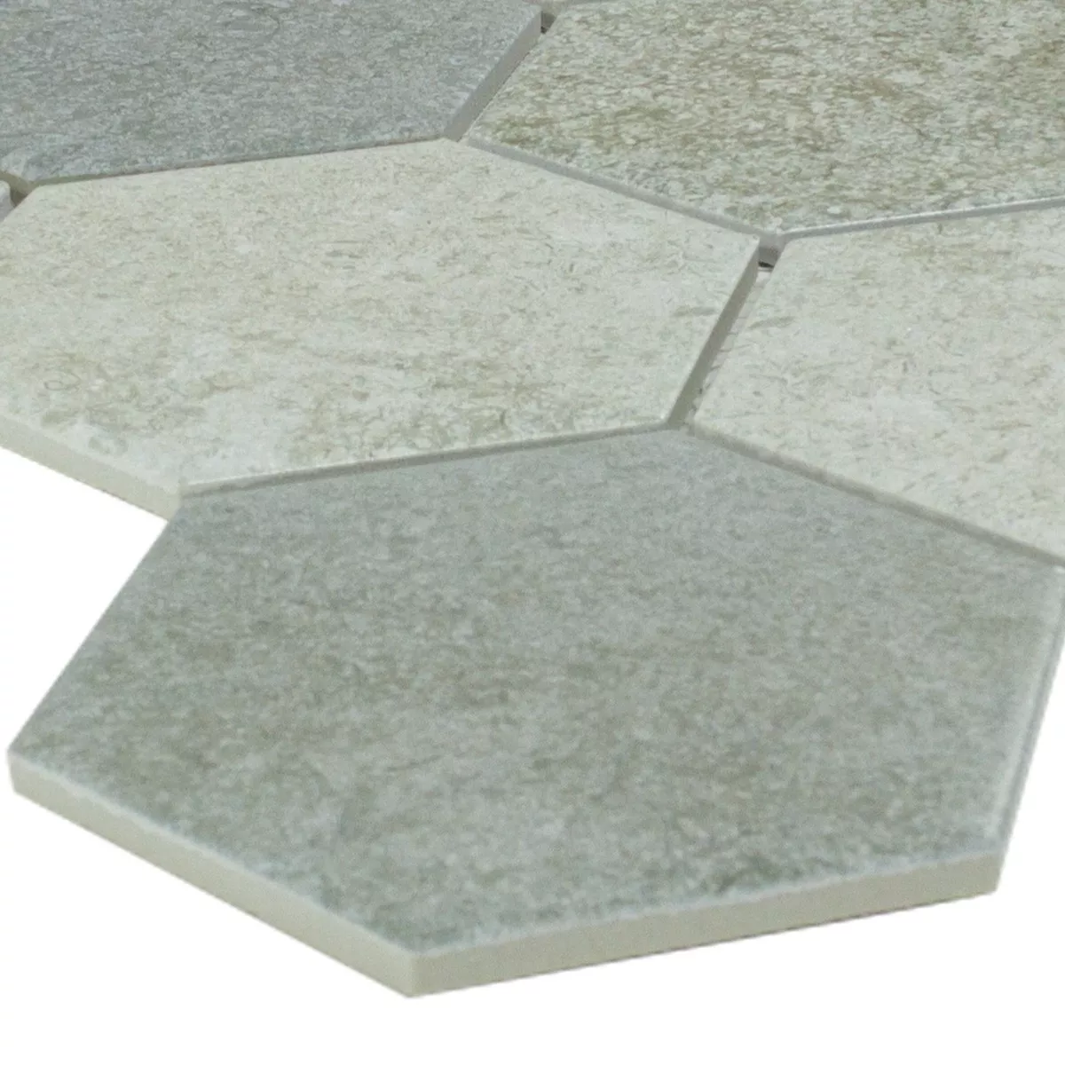 Muster Keramik Mosaikfliesen Hanoi Hexagon Grau