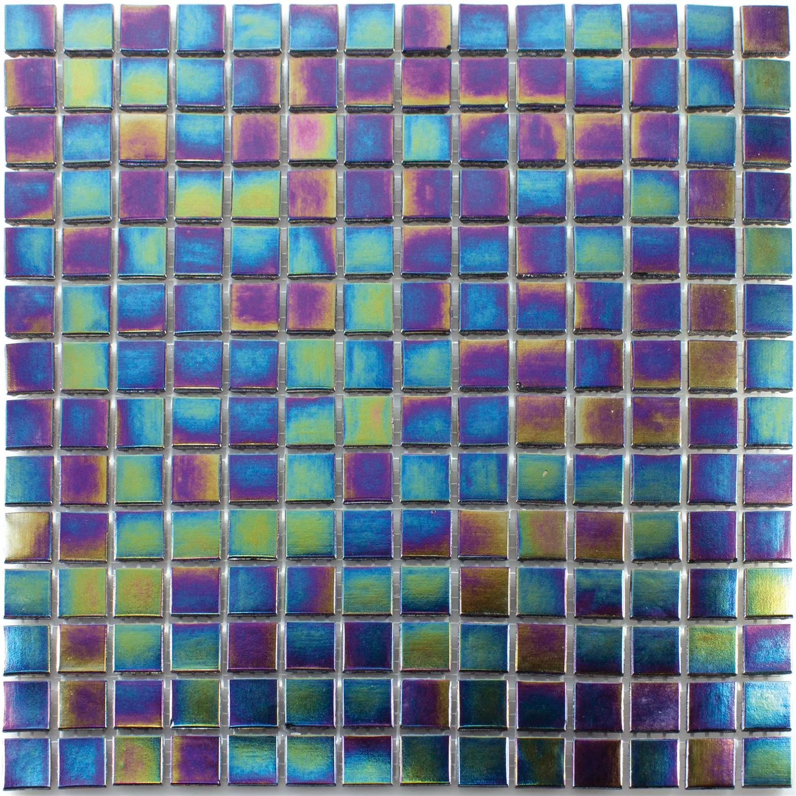 Muster von Glasmosaik Williams Perlmutt Effekt Grün Schwarz