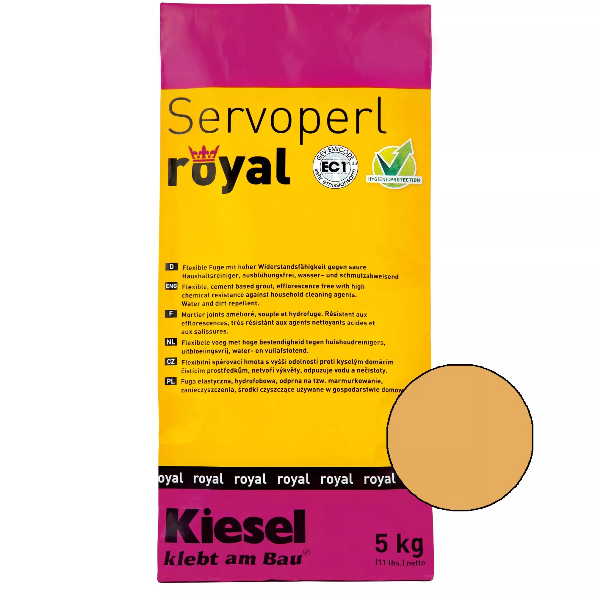 Kiesel Servoperl royal - Flexible, wasser- und schmutzabweisende Fuge (5KG Sahara)