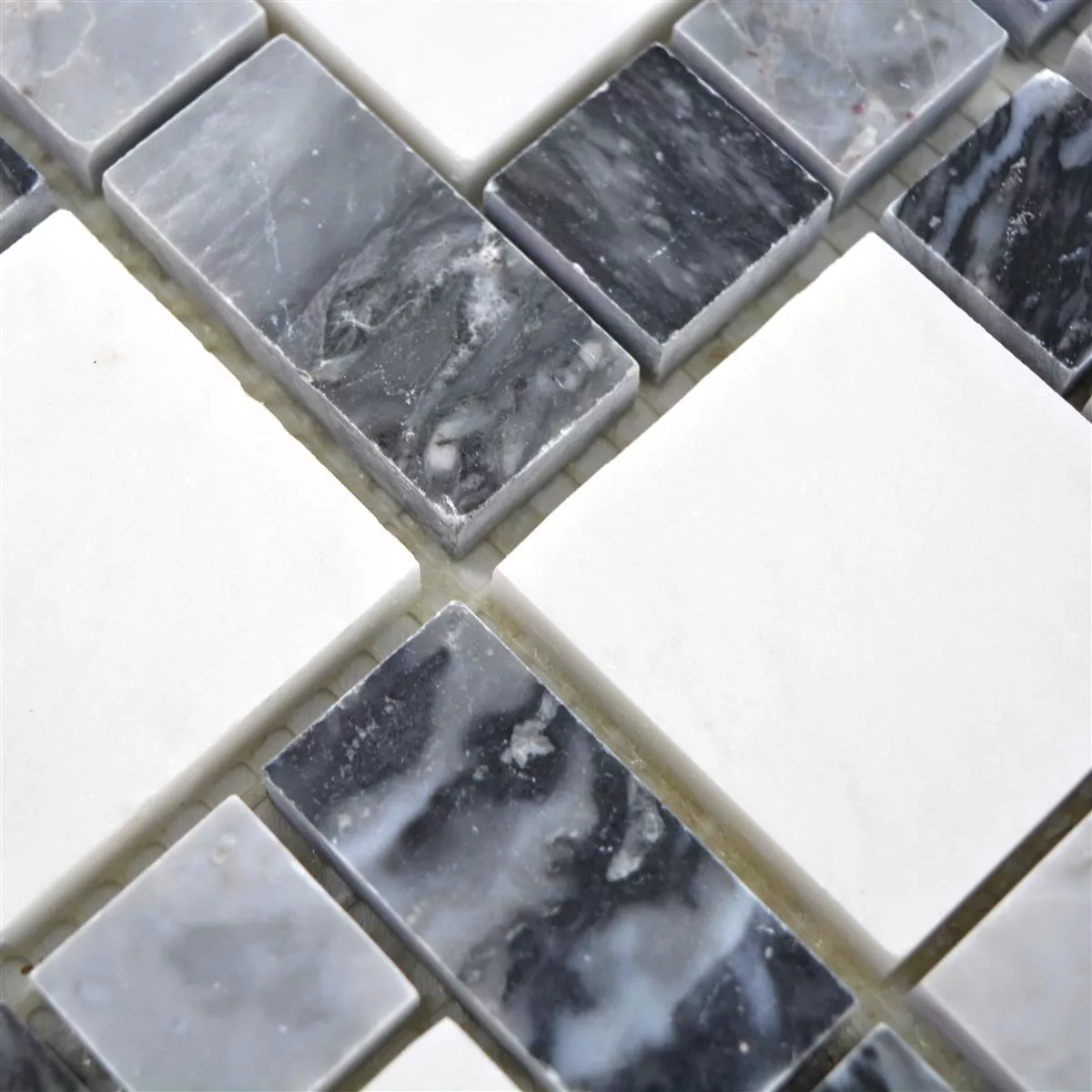 Marmor Naturstein Mosaik Fliesen Cordoba Schwarz Grau Weiß