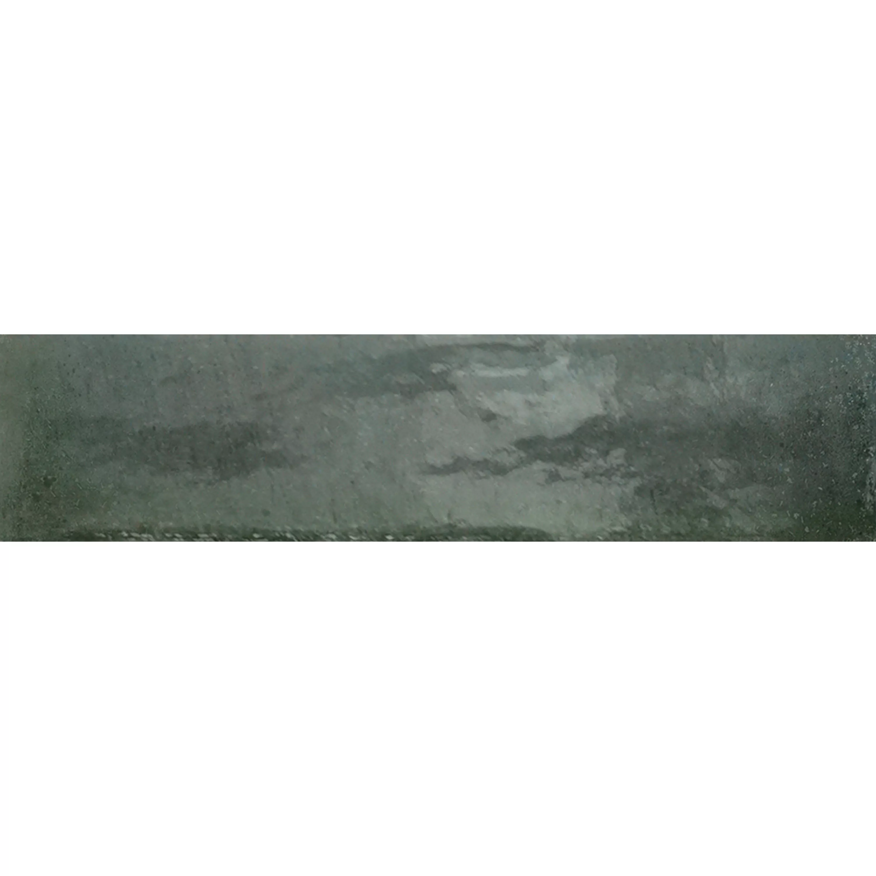 Muster von Wandfliesen Laguna Glänzend Gewellt Dunkelgrün 6x24cm