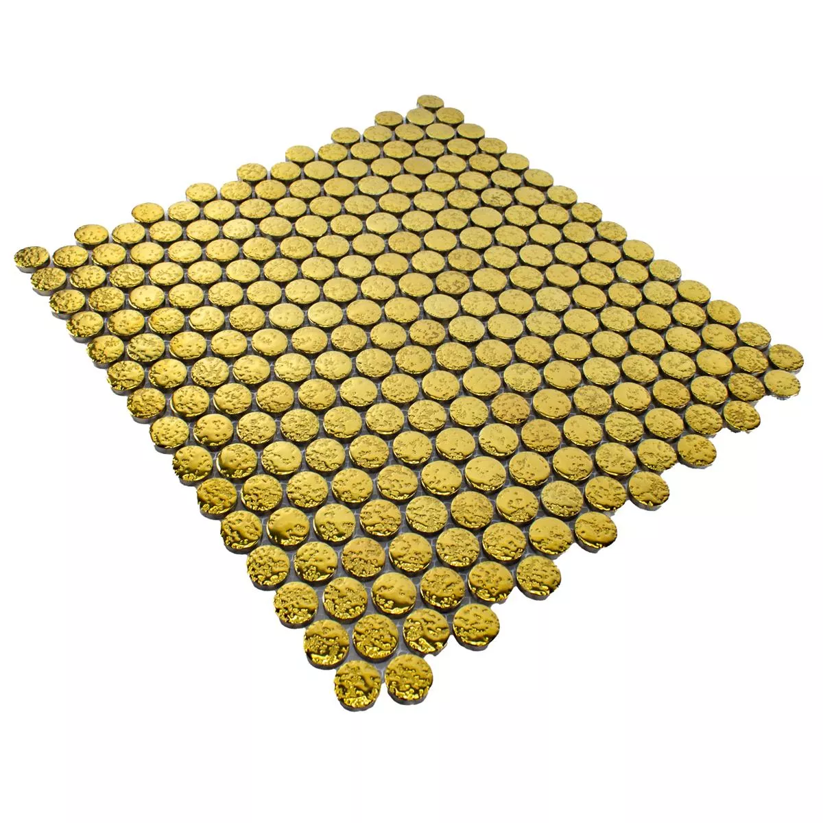 Muster von Keramik Knopf Effekt Mosaik Fliesen Meneksche Gold