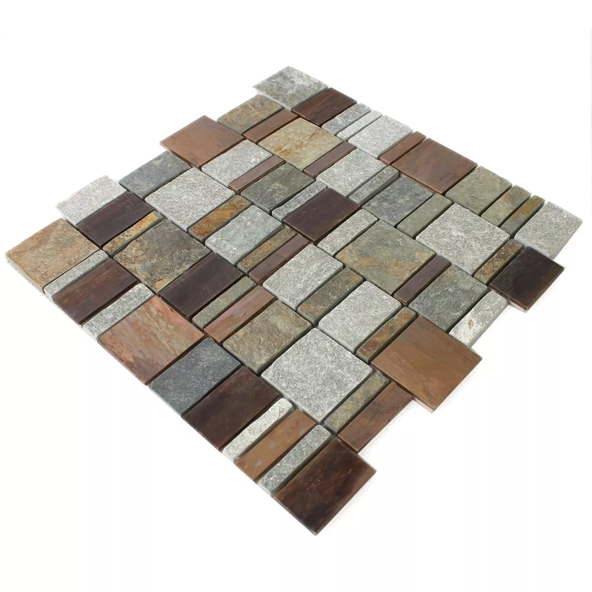 Muster von Naturstein Kupfer Mosaik Metall Mix