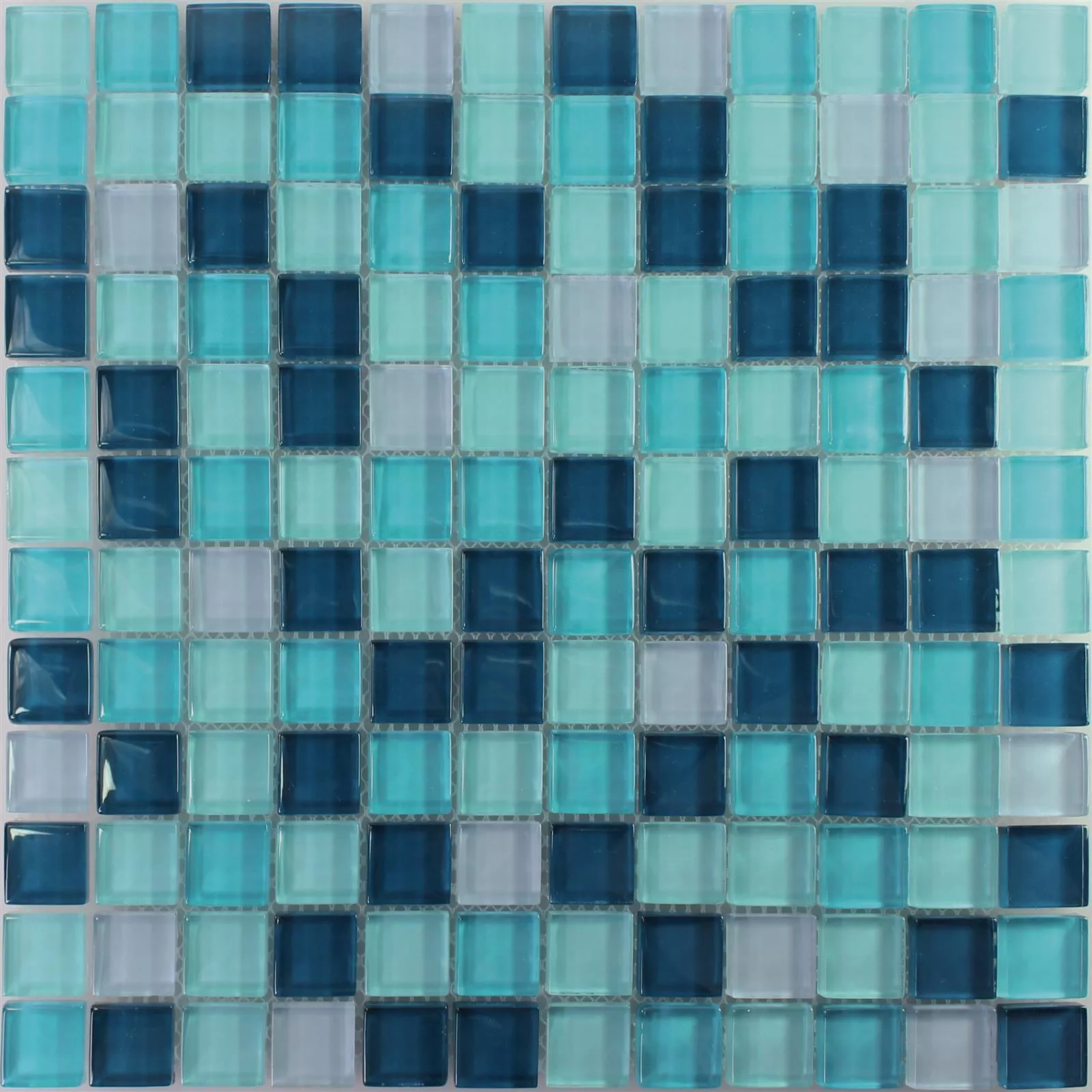 Muster von Glasmosaik Fliesen Palikir Blau Grün Mix