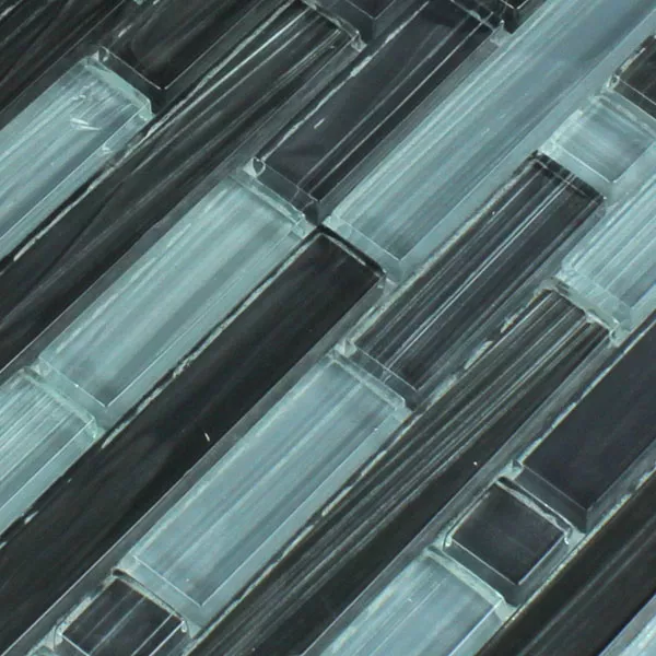 Muster von Glasmosaik Fliesen Schwarz Grau Mix
