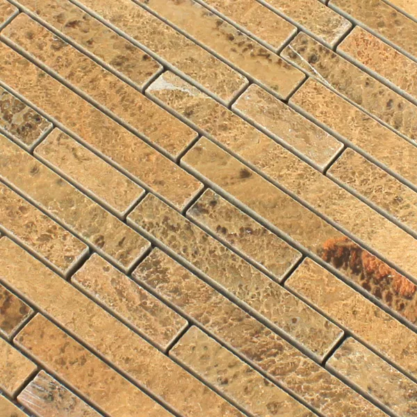 Muster von Mosaikfliesen Marmor Braun Gold Poliert