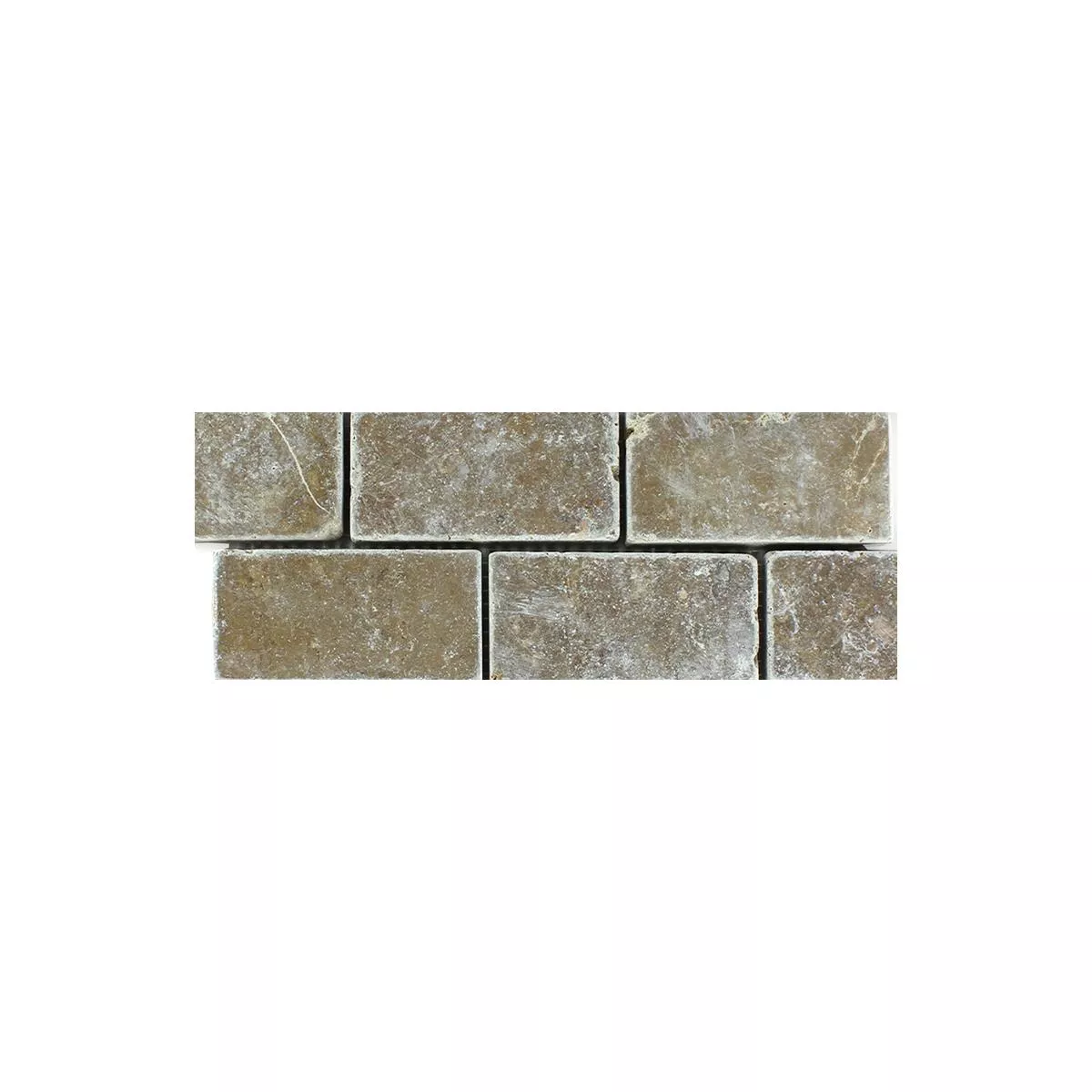 Muster von Travertin Mosaikfliesen Bugio Noce Brick