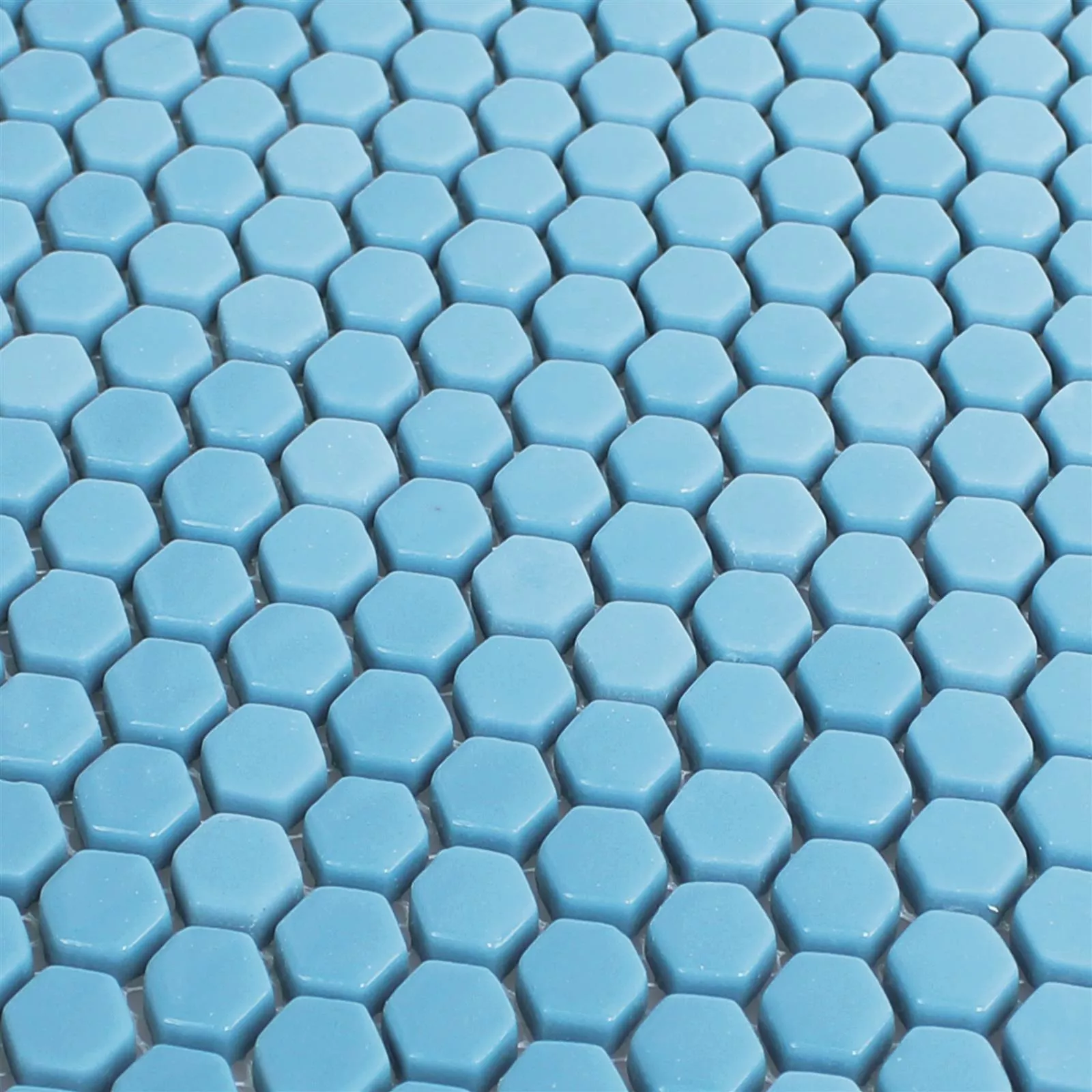 Glasmosaik Fliesen Brockway Hexagon Eco Blau