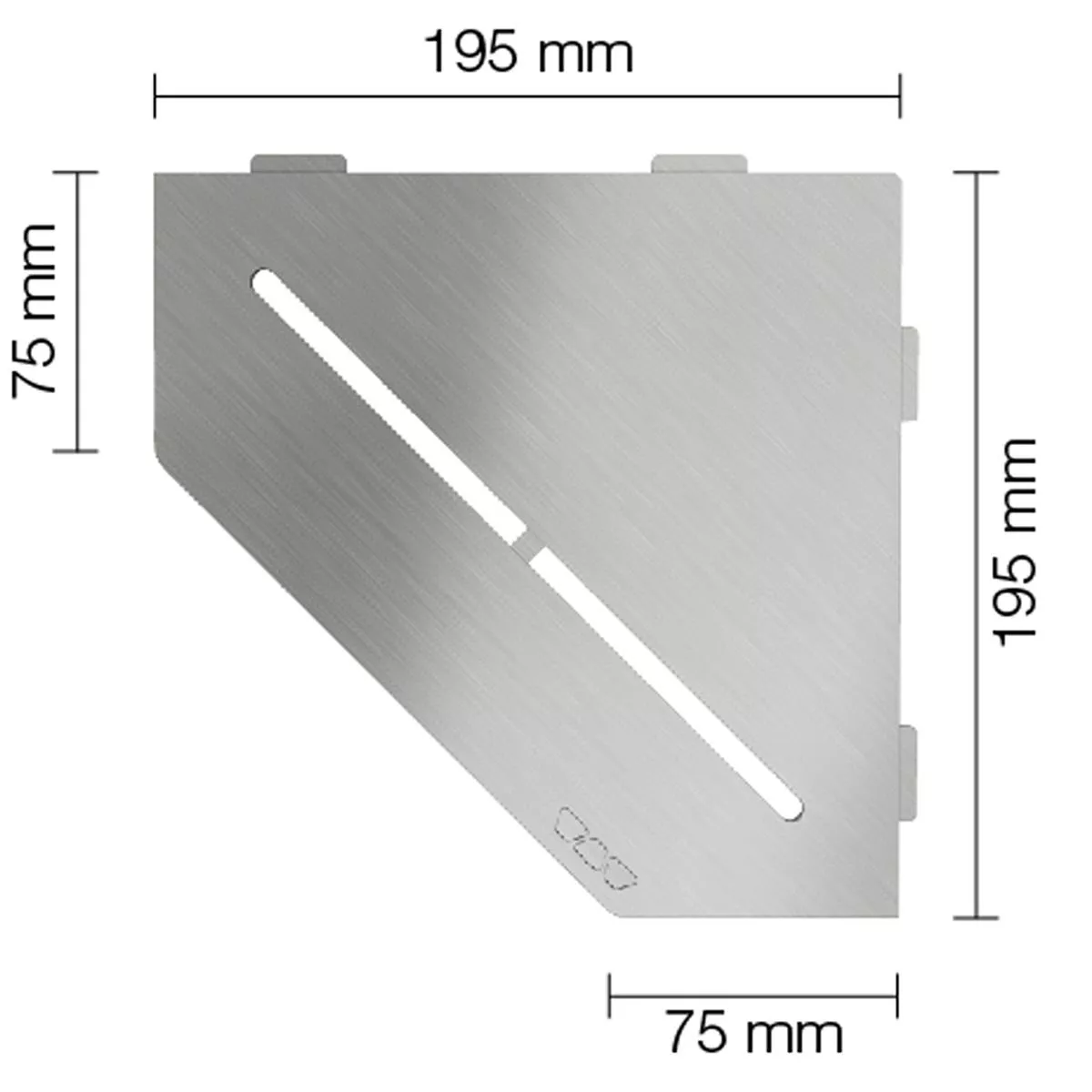 Wandablage Duschablage Schlüter 5eck 19,5x19,5cm Pure Silber