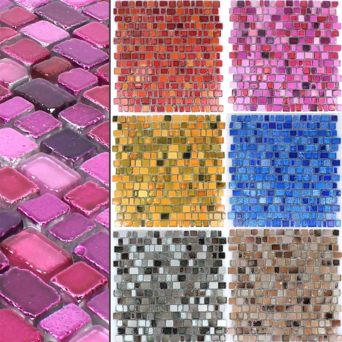 Muster von Mosaikfliesen Glas Roxy