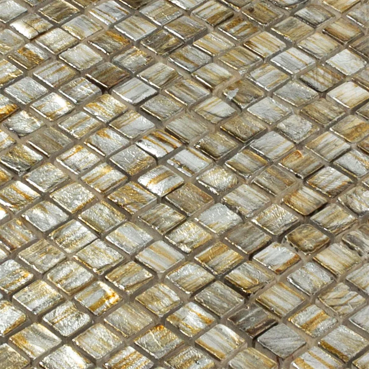 Naturstein Mosaikfliesen Honeylake Gold Silber