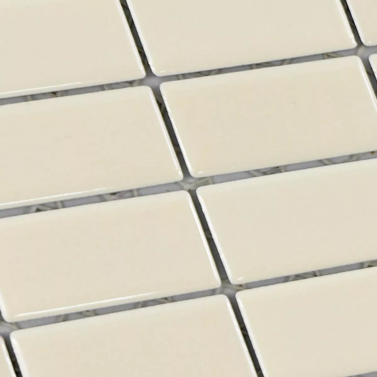 Muster von Keramik Mosaikfliesen Adrian Beige Matt Rechteck