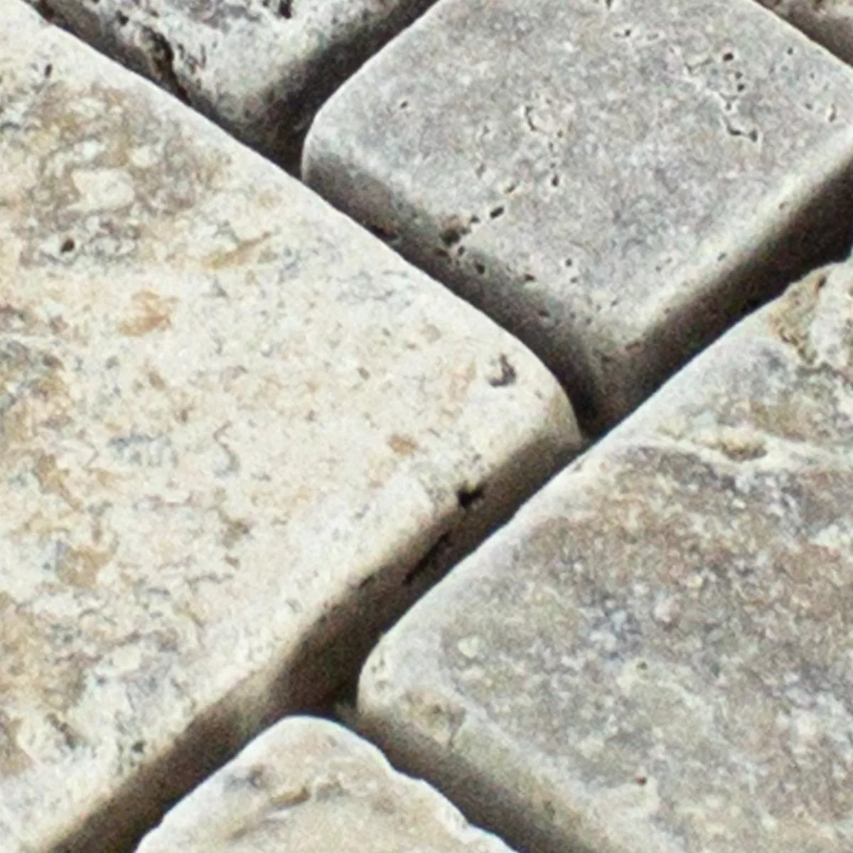 Muster von Naturstein Travertin Mosaikfliesen LaGrange Silber