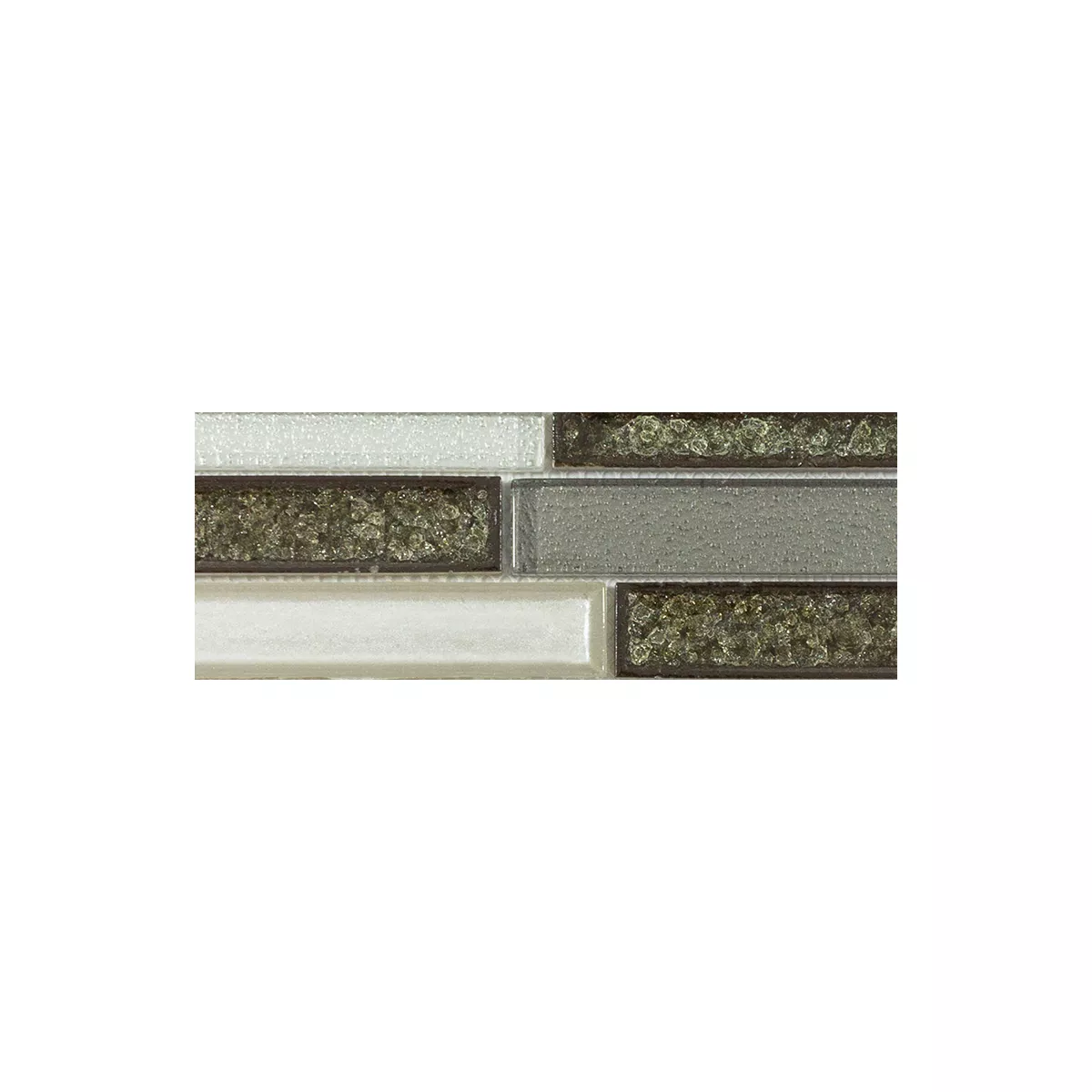 Muster von Glas Naturstein Mosaik Crystal Springs Brick Grau