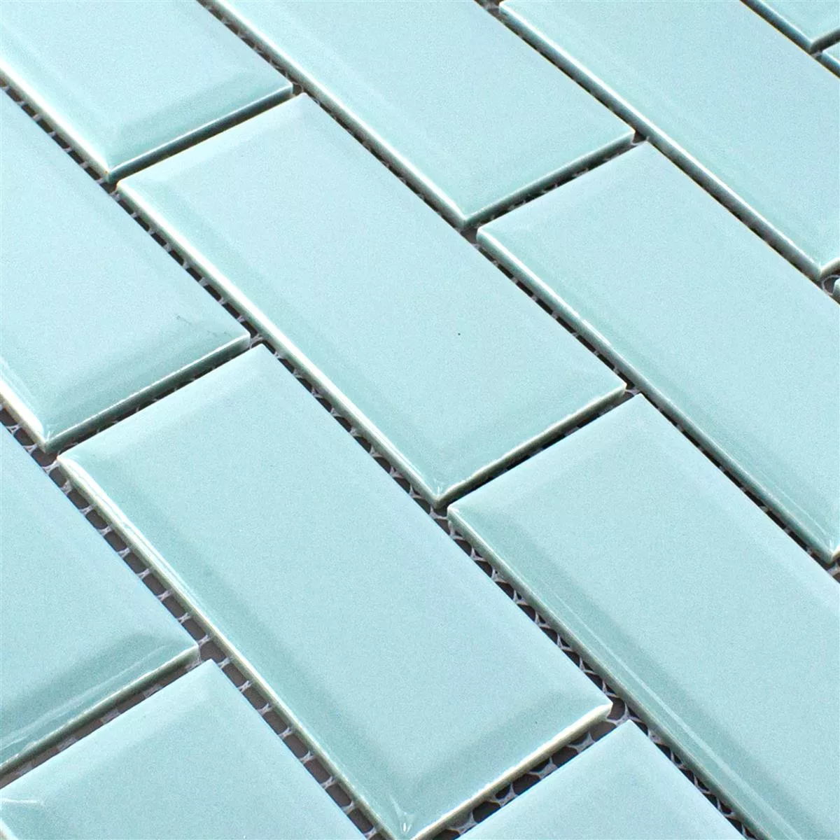 Muster von Keramik Mosaik Fliesen StPauls Metro Facette Mint