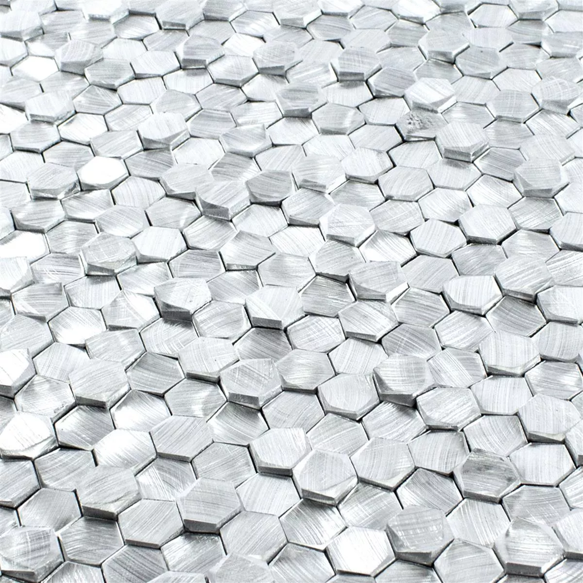Aluminium Metall Mosaik Fliesen McAllen Silber