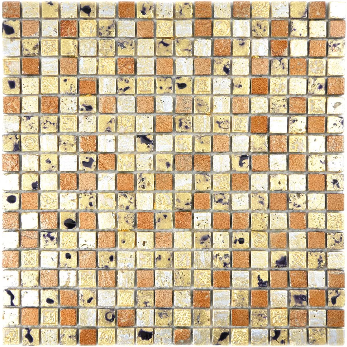 Muster von Naturstein Resin Mosaikfliesen Lucky Gold Bronze
