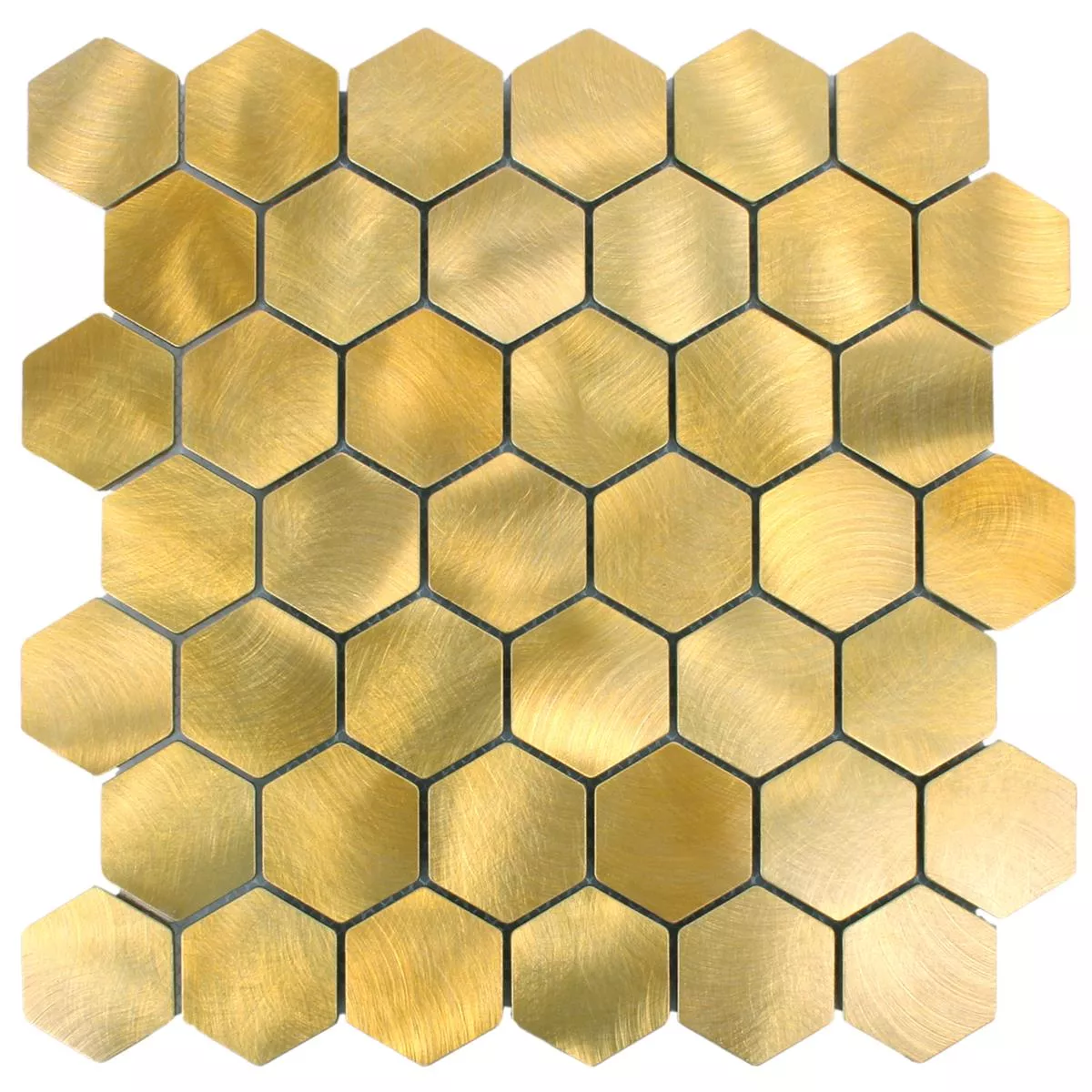 Mosaikfliesen Aluminium Manhatten Hexagon Gold