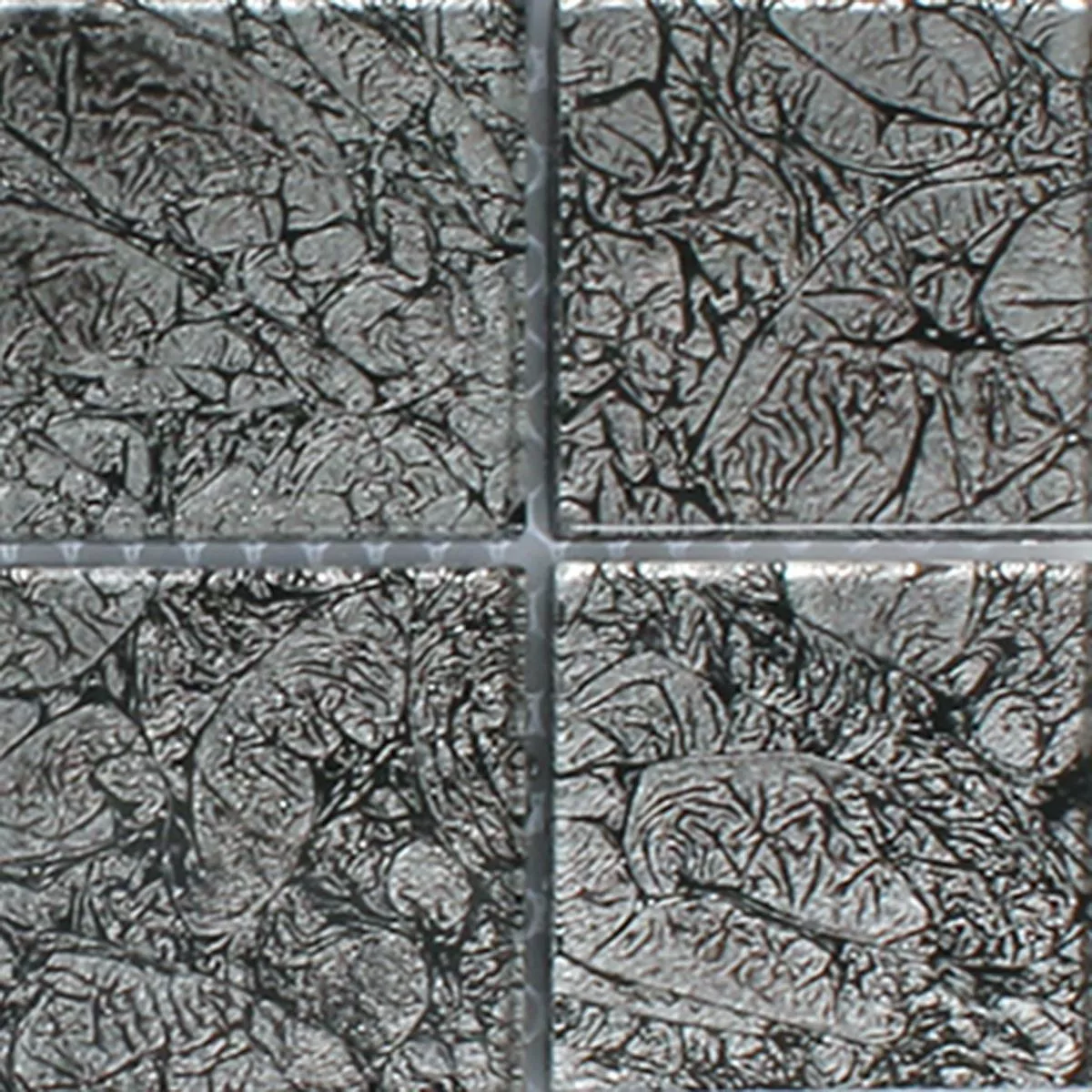 Muster von Mosaikfliesen Glas Kandila Schwarz 48x48x4mm