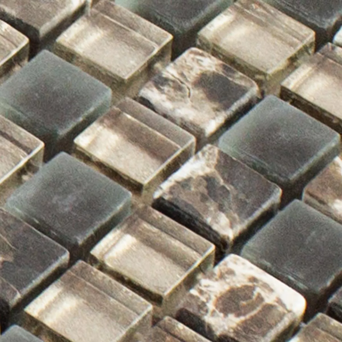 Muster von Glas Naturstein Mosaik Fliesen Hayrabey Dunkelbraun