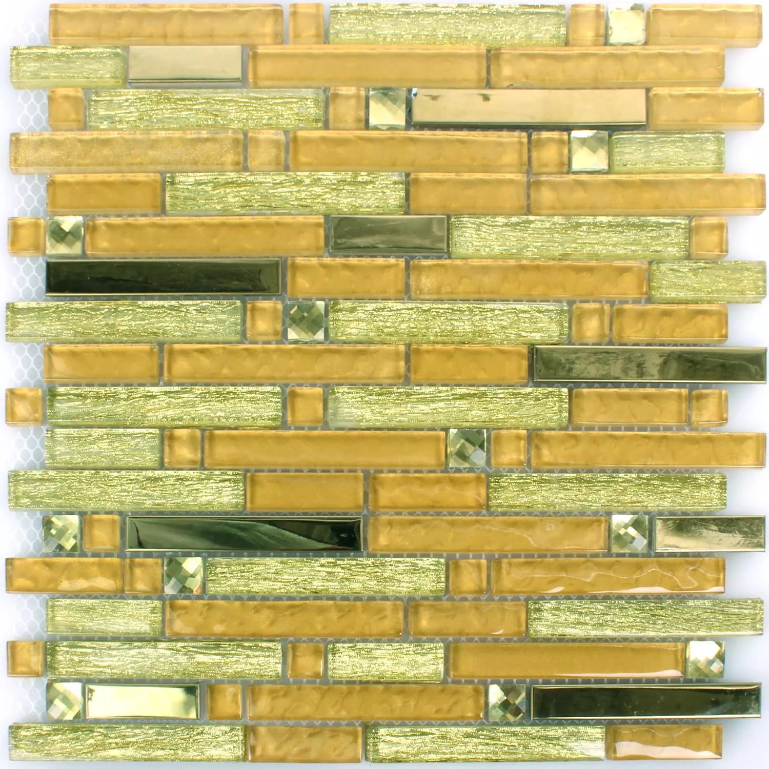 Muster von Mosaikfliesen Glas Metall Latoya Gold