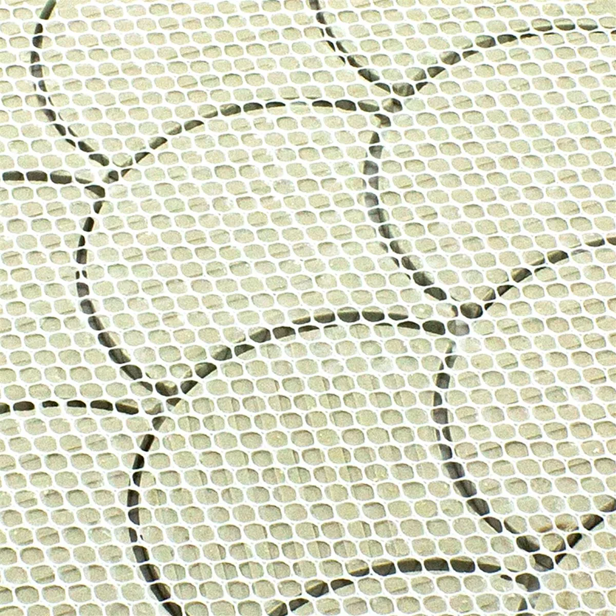 Mosaikfliesen Keramik Miles Elfenbein Glänzend