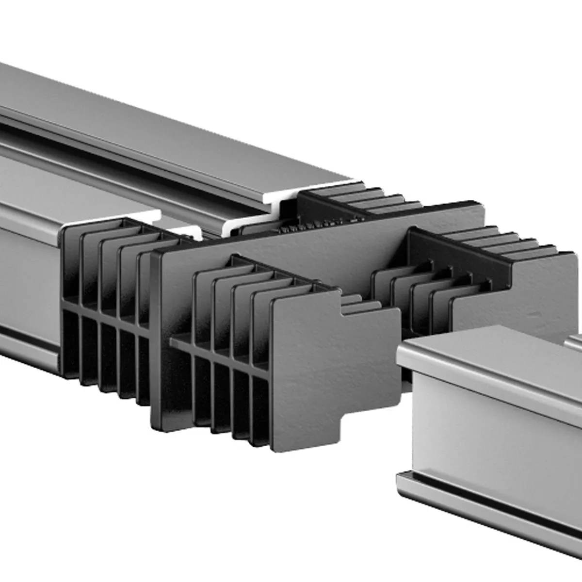Verbinder für Aluminiumschiene Schwarz Verbinder für Aluminiumschiene Schwarz