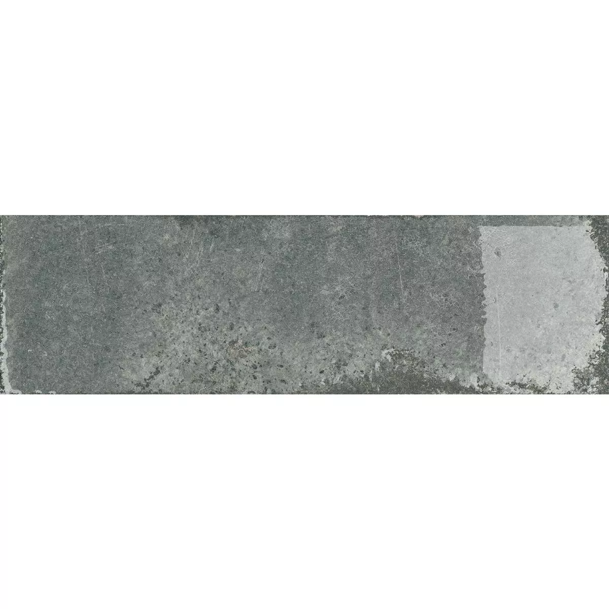 Muster von Wandfliesen Lara Glänzend Gewellt 10x30cm Grau