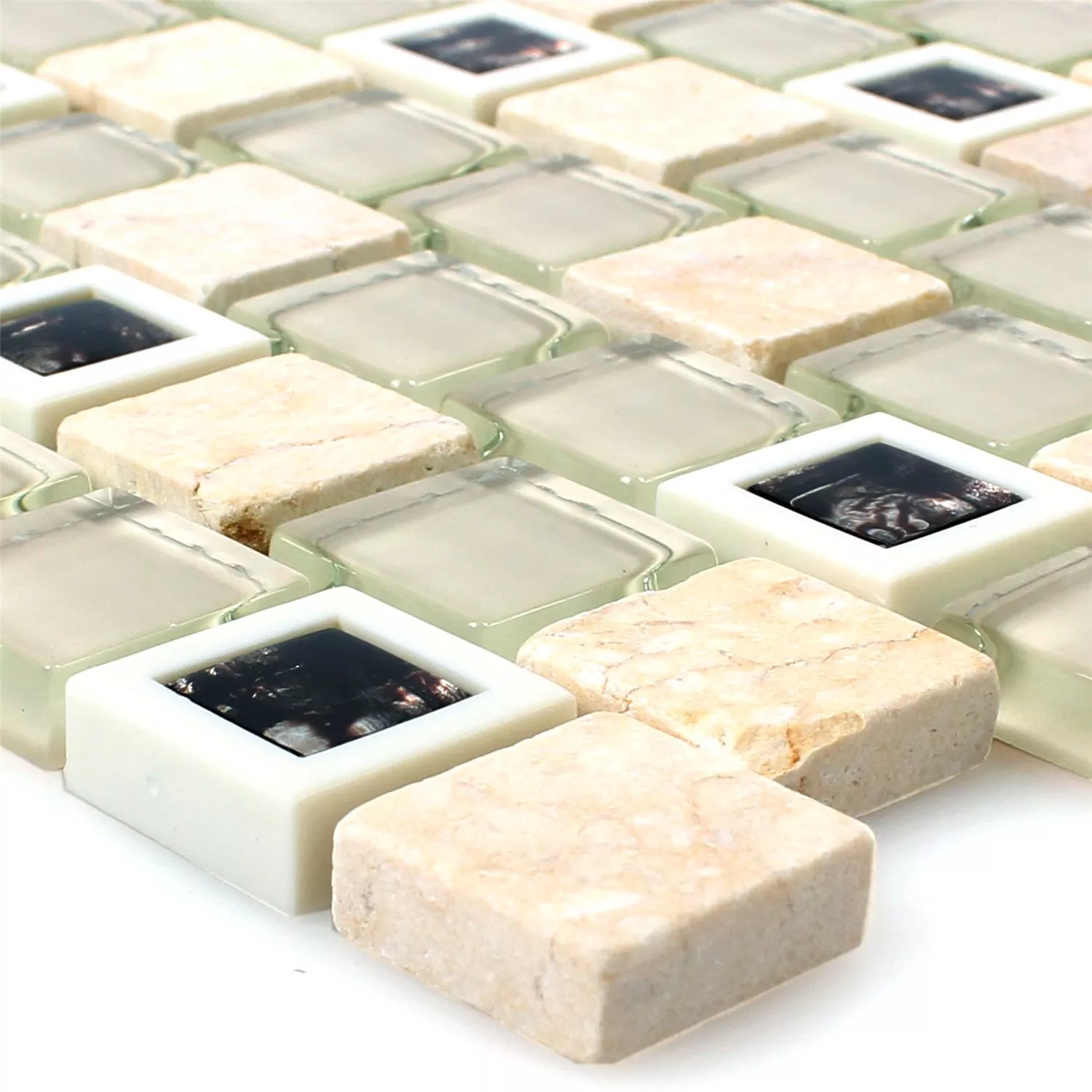 Glas Kunststoff Naturstein Mosaik Historico Beige Mix