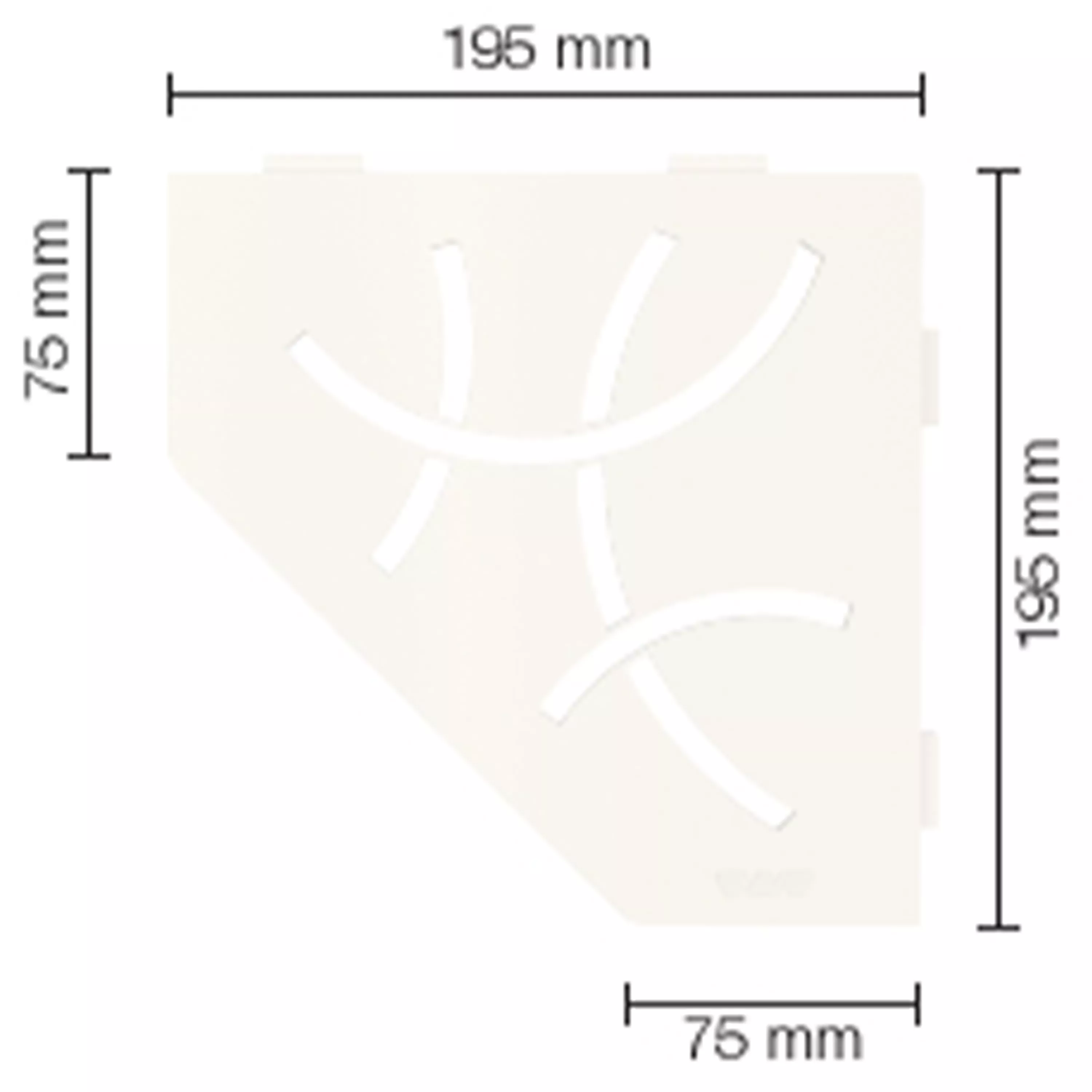 Wandablage Duschablage Schlüter 5eck 19,5x19,5cm Curve Weiß