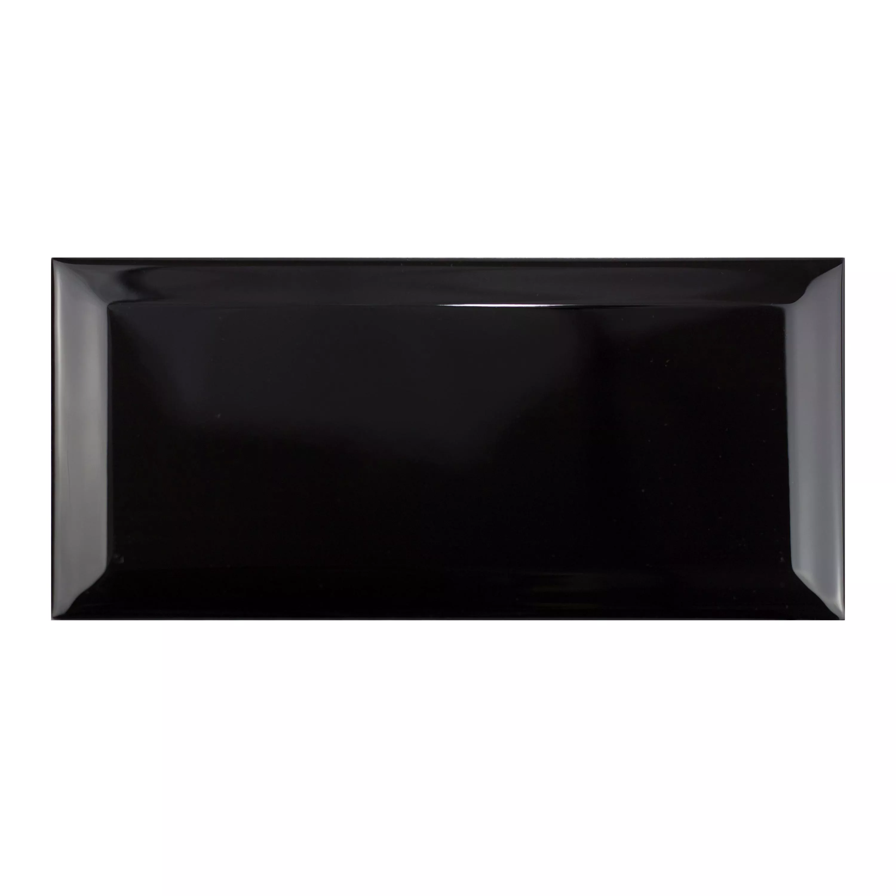 Metro Wandfliesen Brasilia Facette 7,5x15x0,7cm Negro