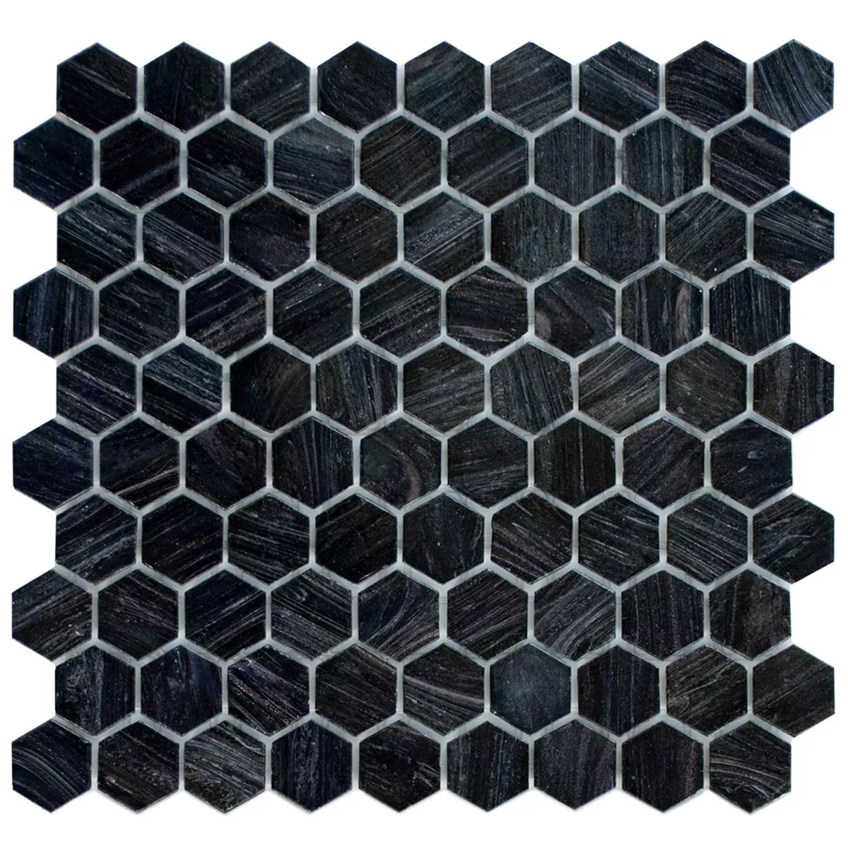 Glasmosaik Fliesen Trend-Vi Hexagonal 260 Anthrazit