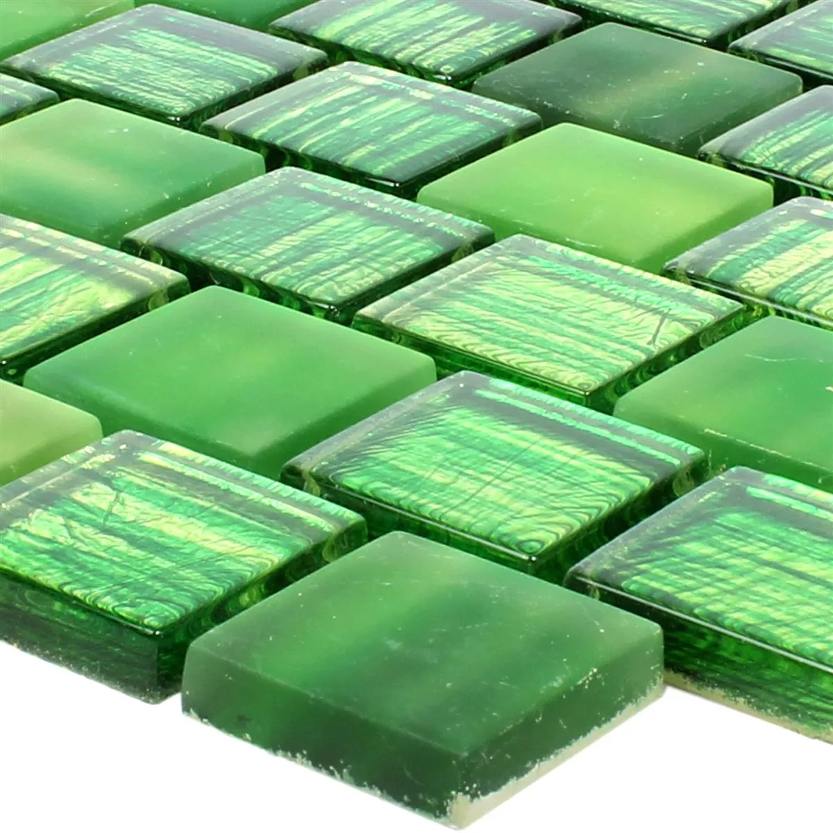 Muster von Glasmosaik Fliesen Lanzarote Grün