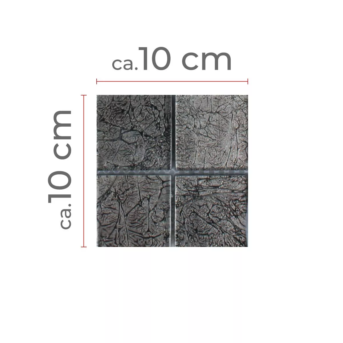 Muster von Mosaikfliesen Glas Kandila Schwarz 48x48x8mm