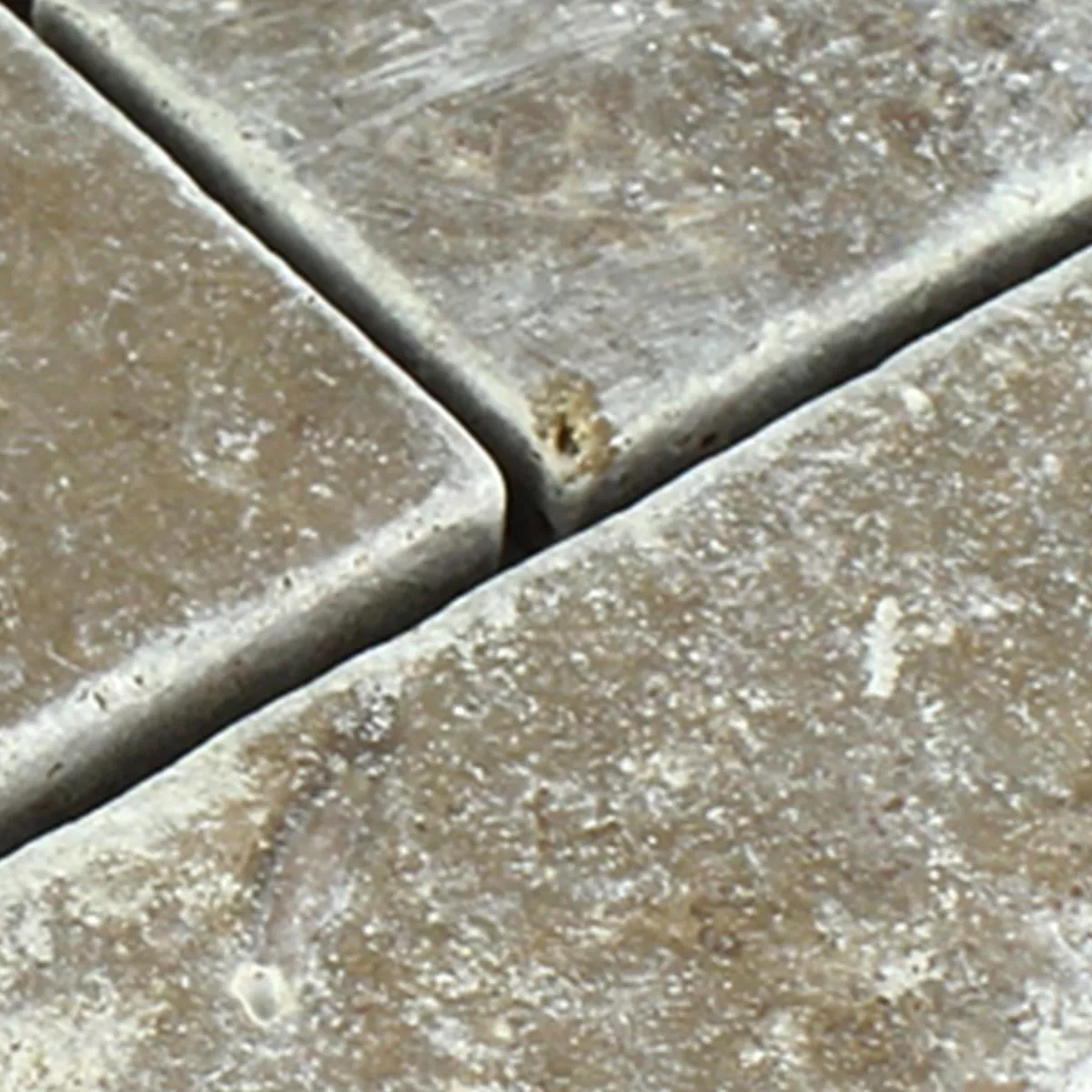 Muster von Travertin Mosaikfliesen Bugio Noce Brick