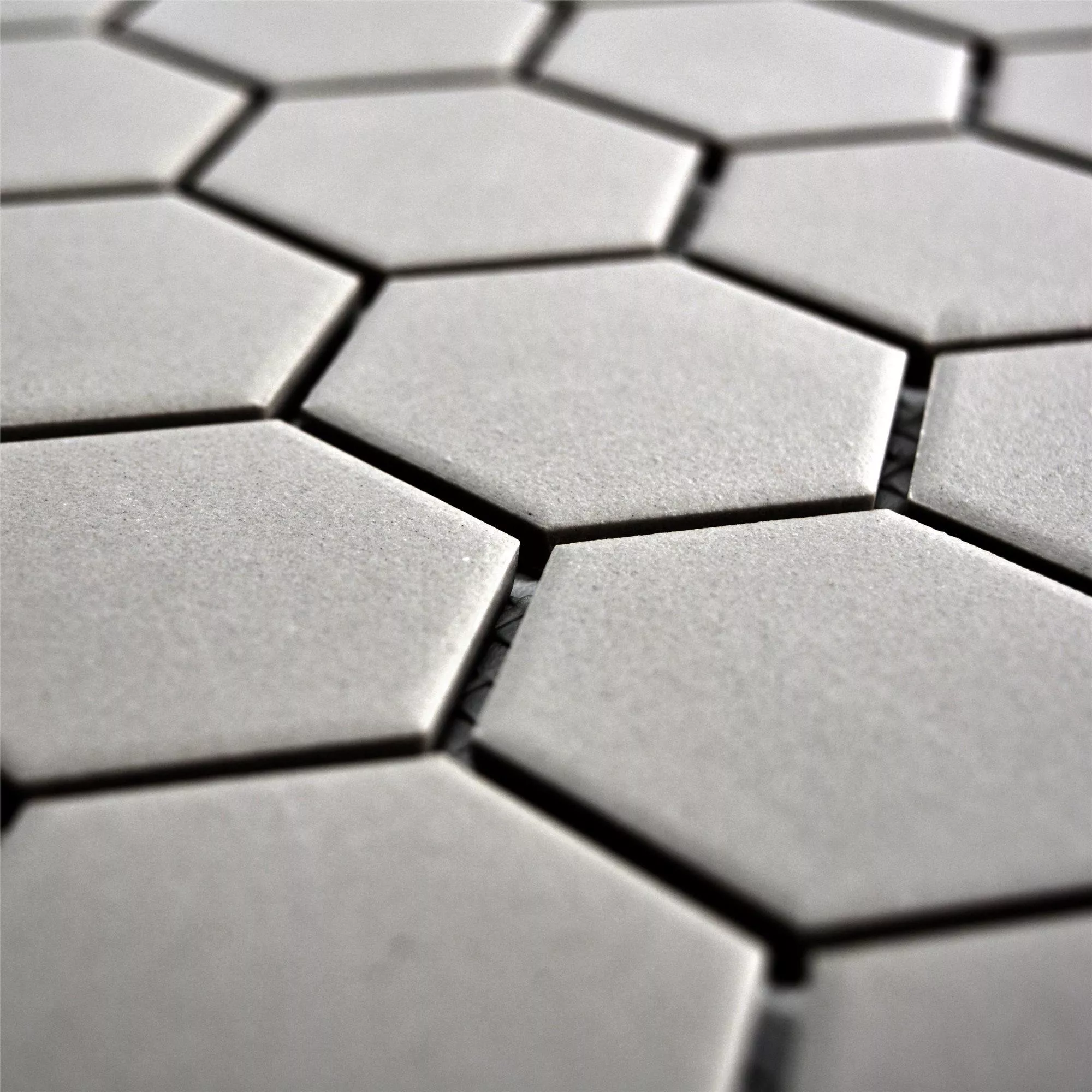 Muster von Keramik Mosaikfliesen Begomil Unglasiert Grau