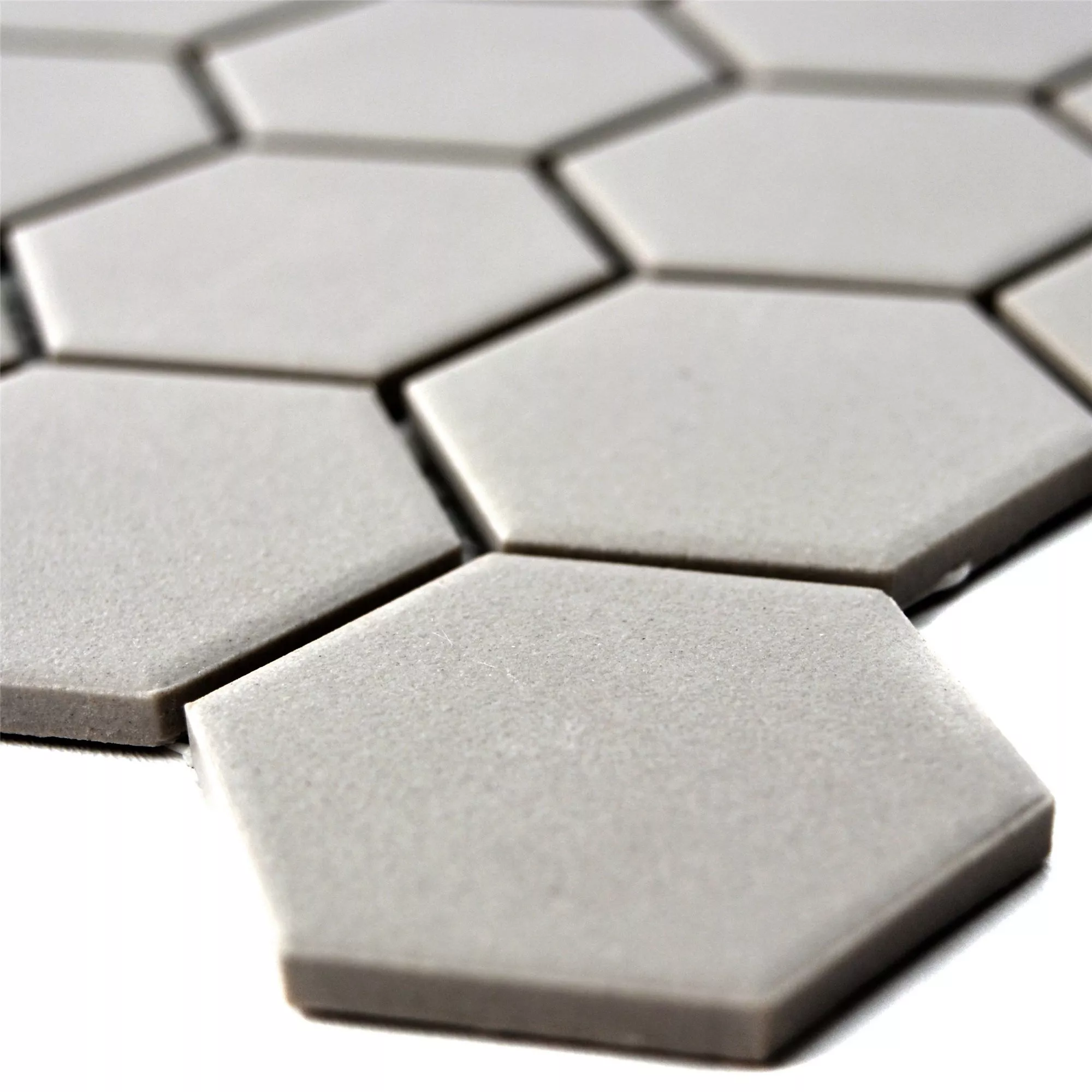 Muster von Keramik Mosaikfliesen Begomil Unglasiert Grau