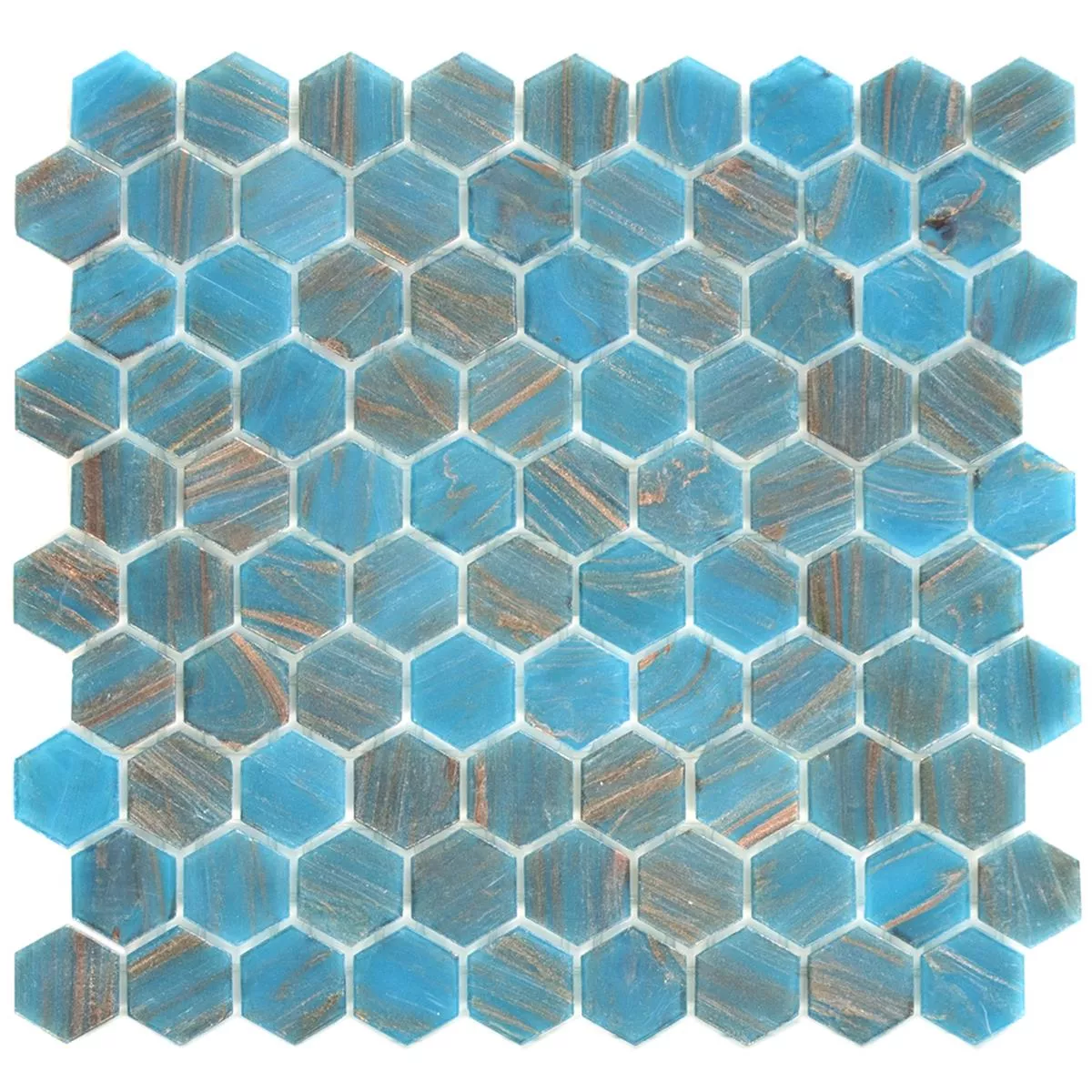 Glasmosaik Fliesen Trend-Vi Hexagonal 242 Türkis Blau