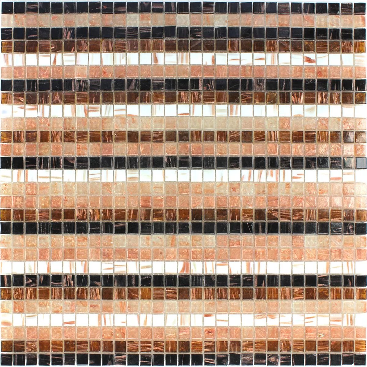 Muster von Mosaikfliesen Glas Effekt Stripe Multi Mix