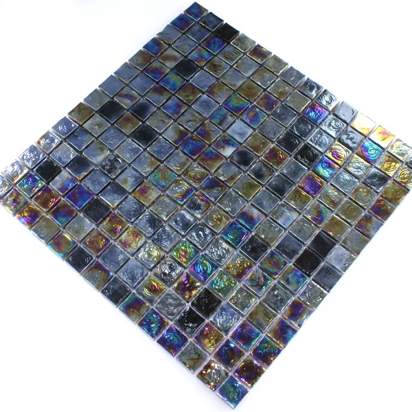 Mosaikfliesen Glas Effekt Petrol Black