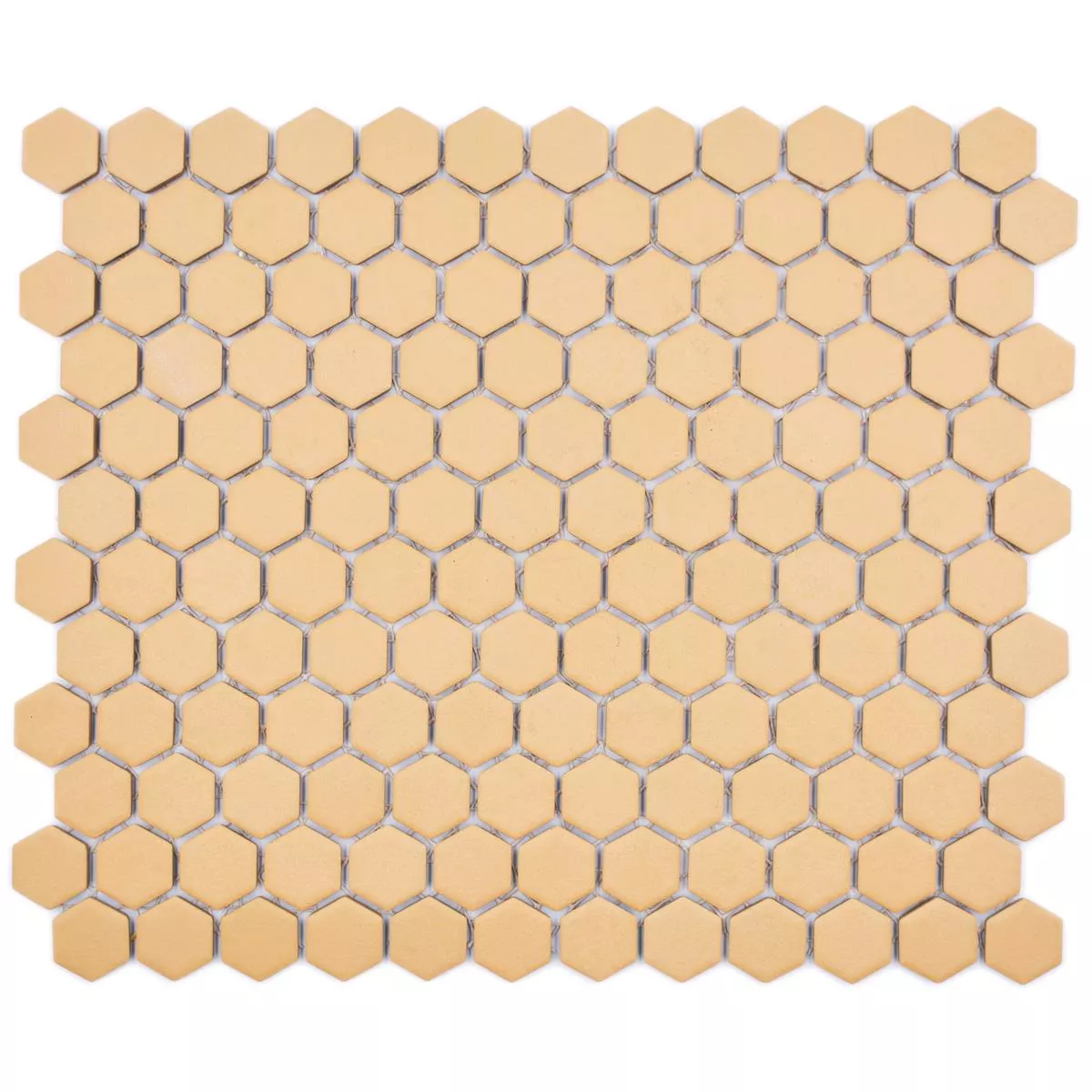 Muster von Keramikmosaik Bismarck R10B Hexagon Ocker Orange H23