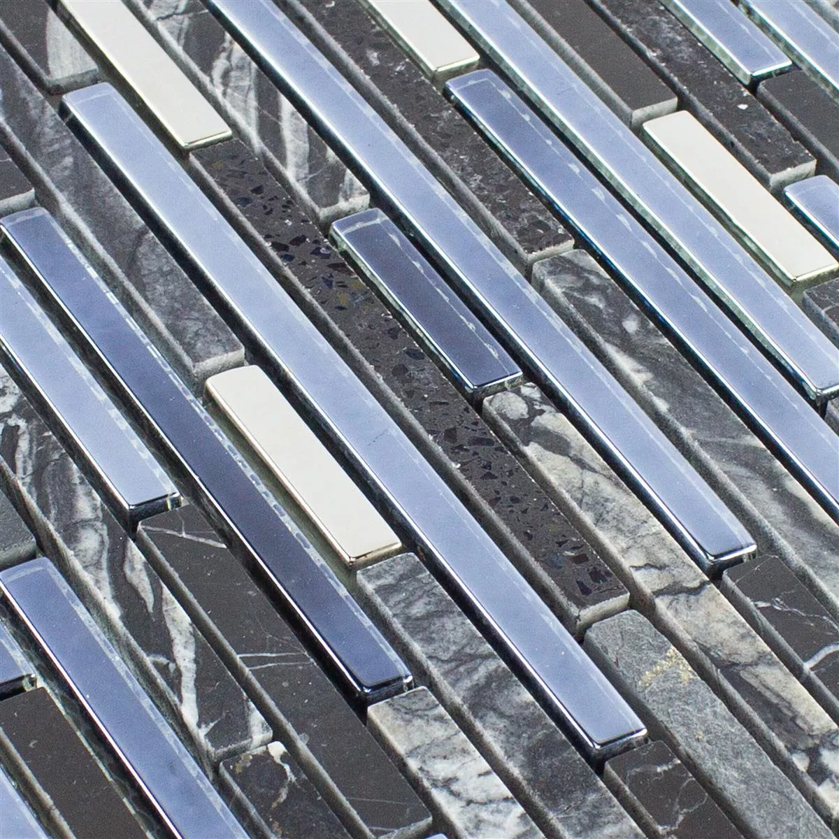 Glas Naturstein Artificial Mosaik Liberia Schwarz